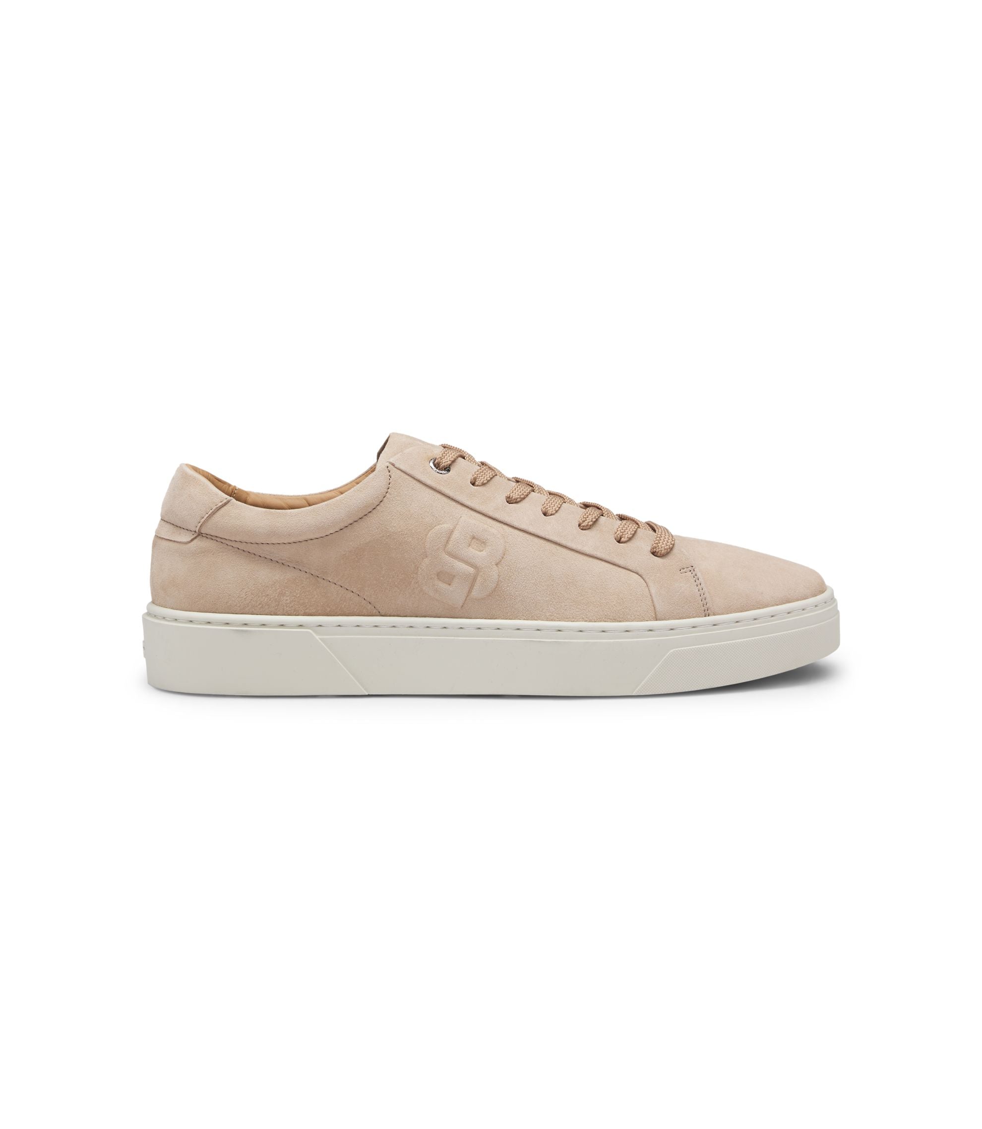 Boss Gary Trainers In Velour Effect Suede Khaki Khaki