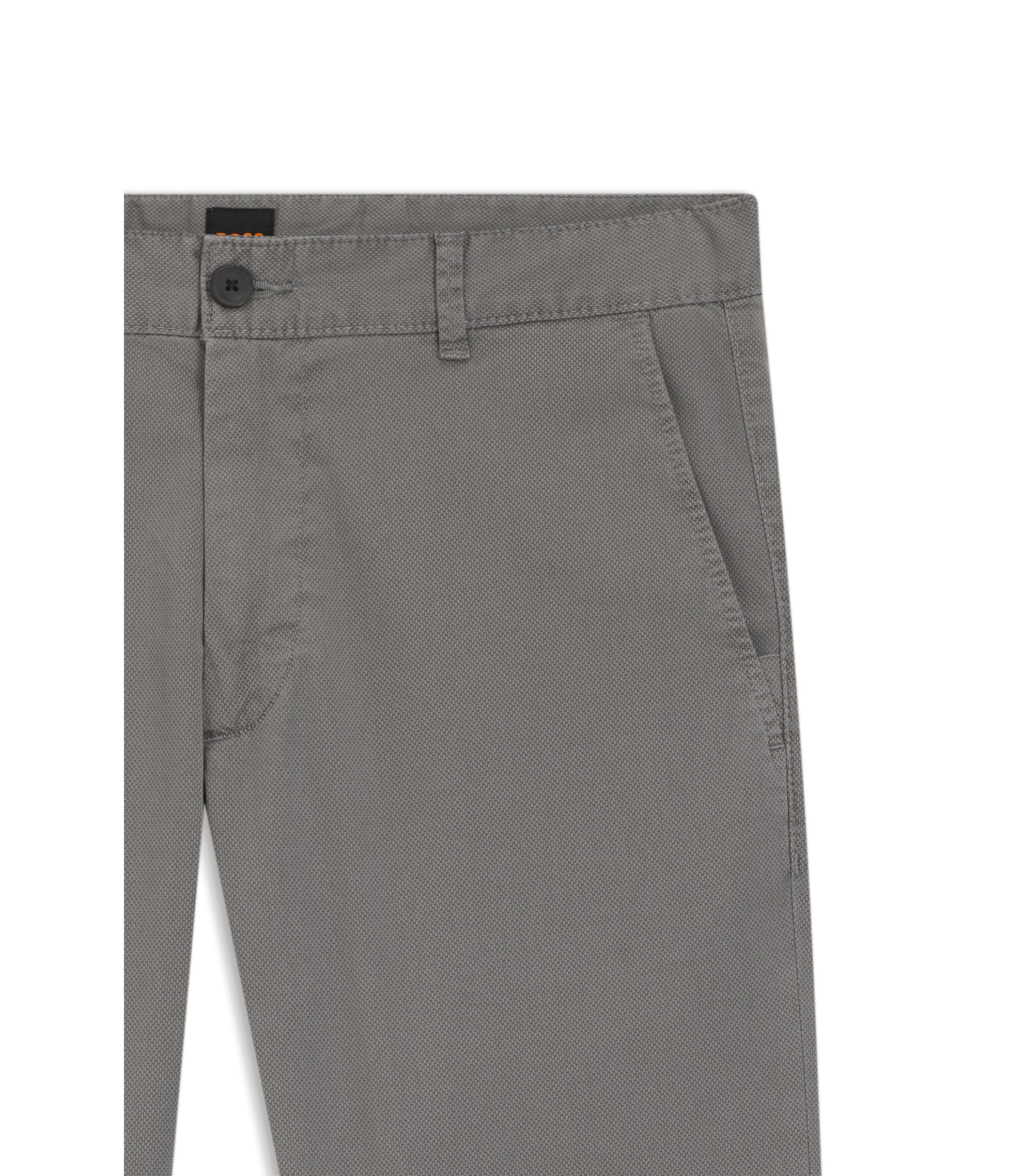 Boss Slim Fit Chinos In Printed Stretch Cotton Twill Silver