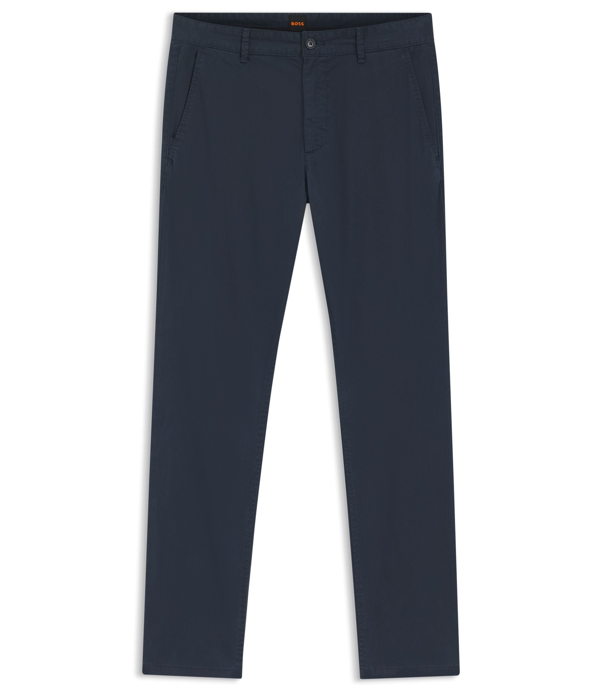 Boss Slim Fit Chinos In Printed Stretch Cotton Twill Light Blue