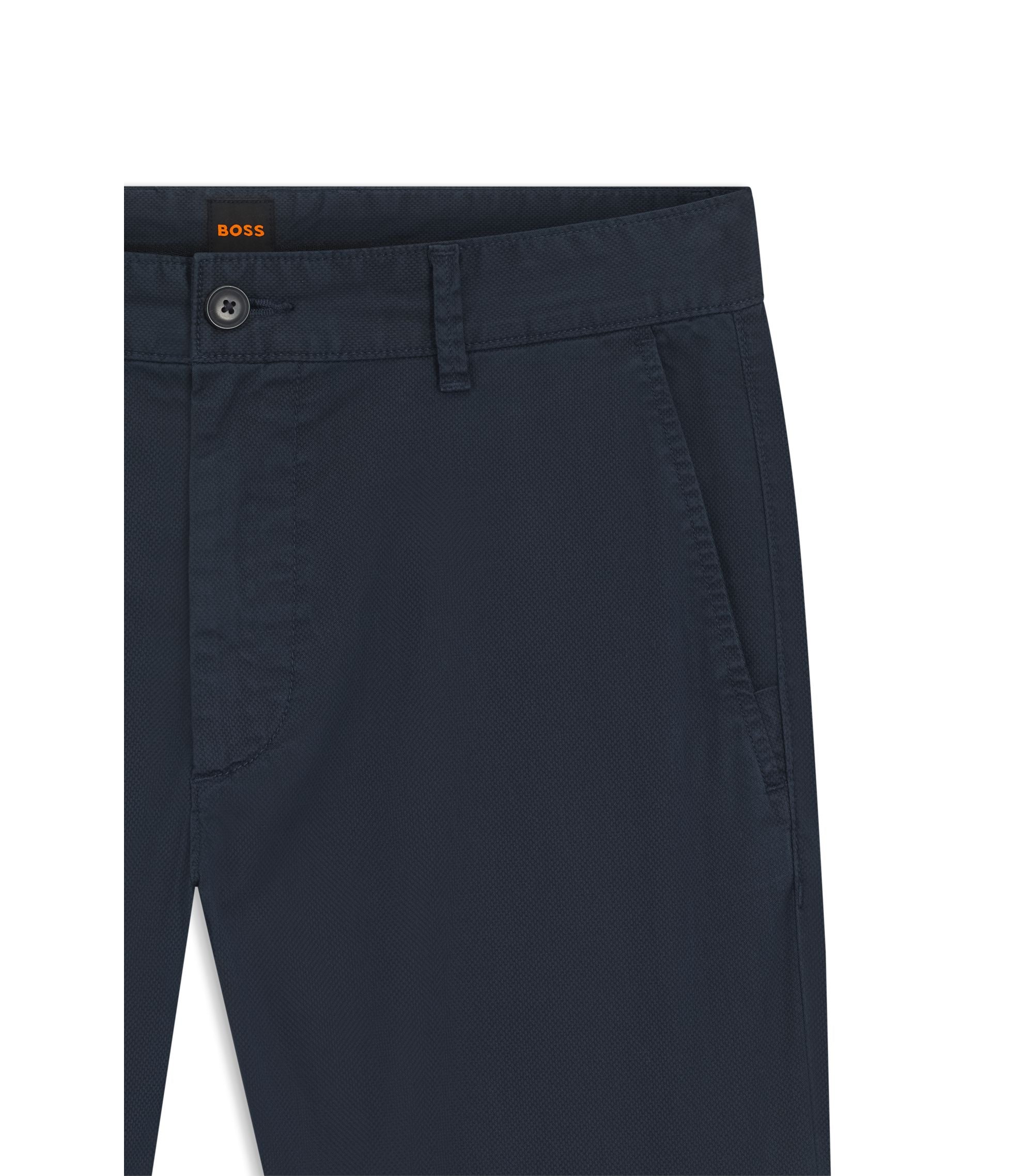 Boss Slim Fit Chinos In Printed Stretch Cotton Twill Light Blue