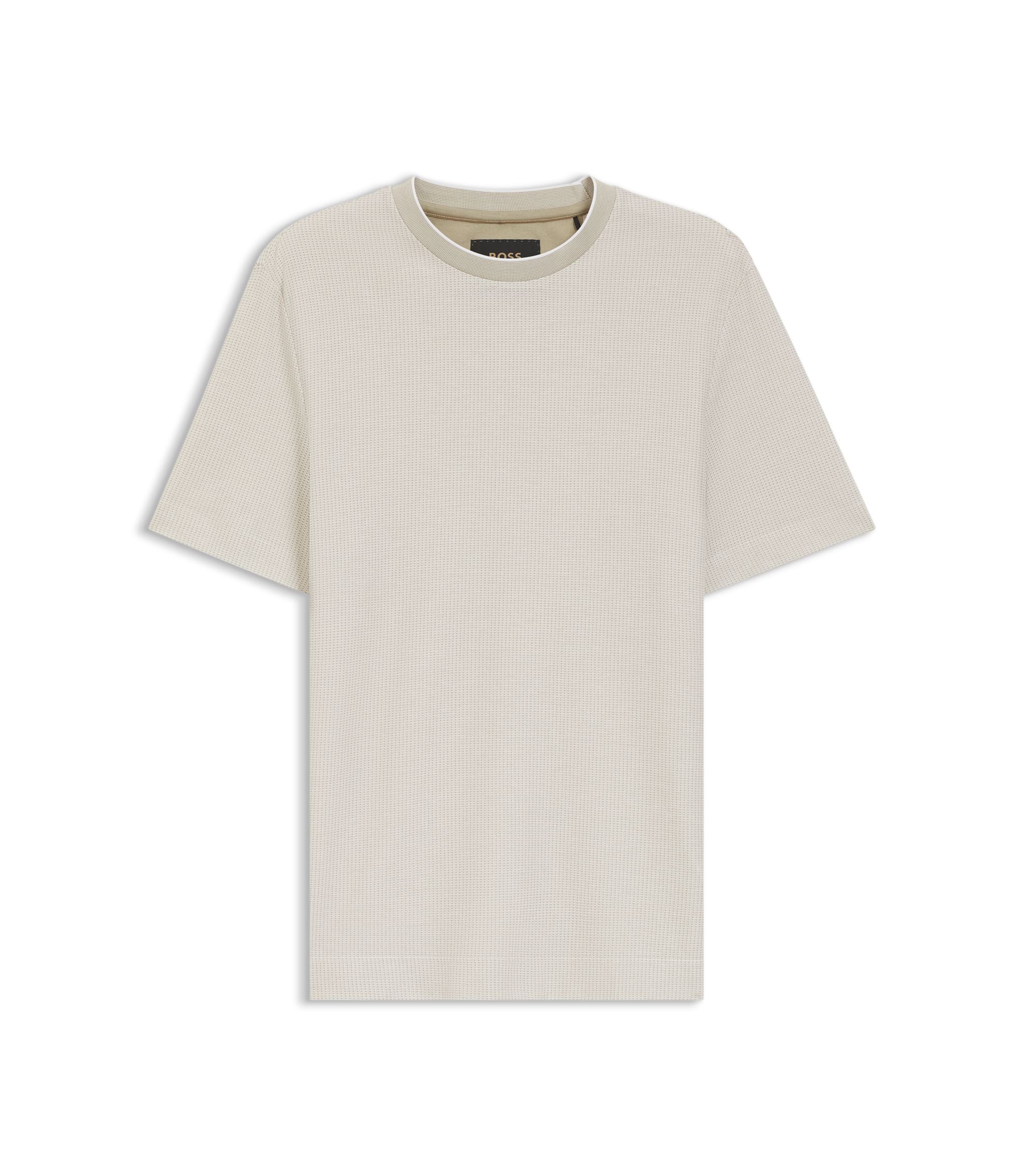Boss Cotton Silk T Shirt With Rich Structure Khaki