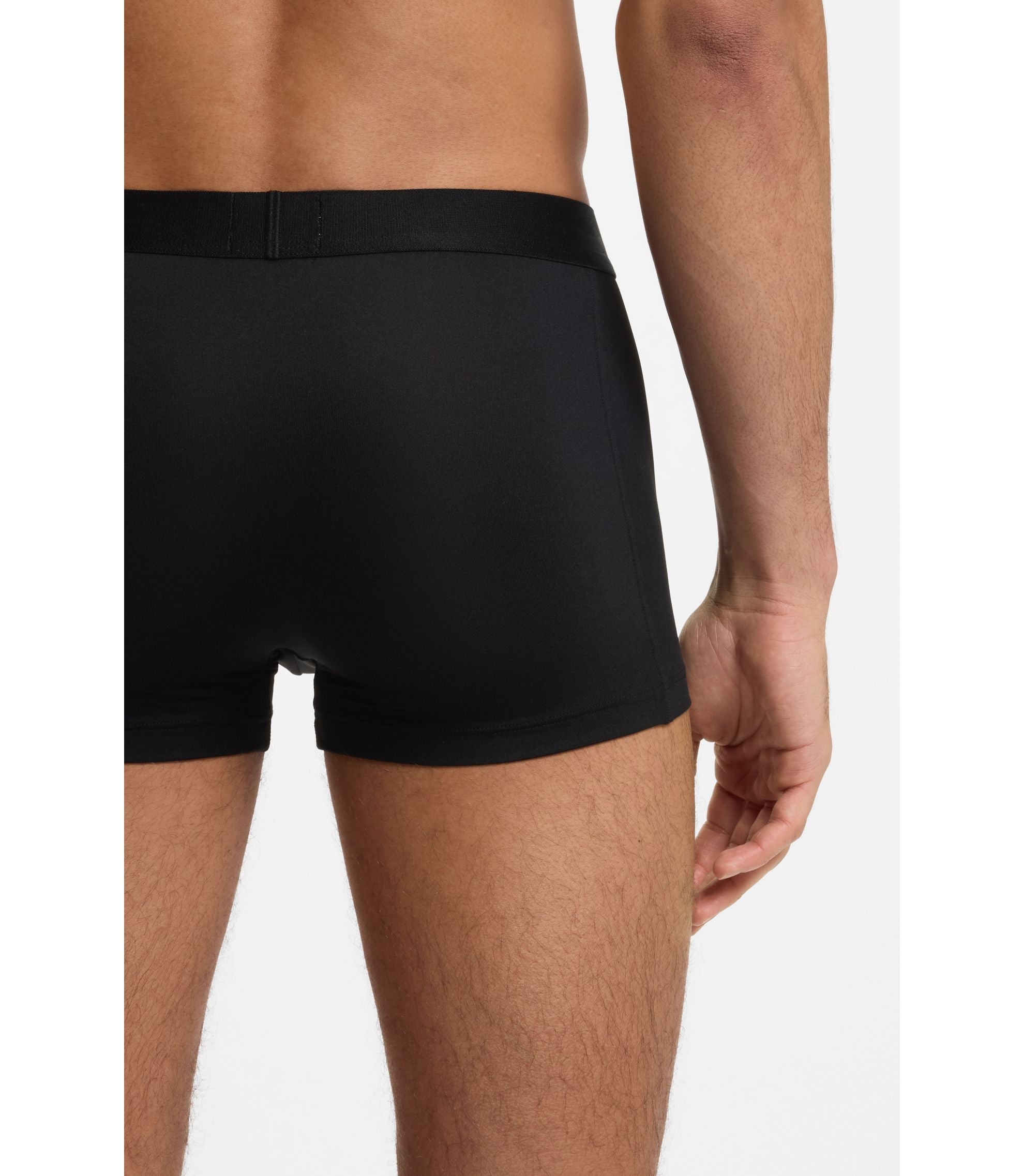 Boss Three Pack Of Stretch Microfibre Trunks Black