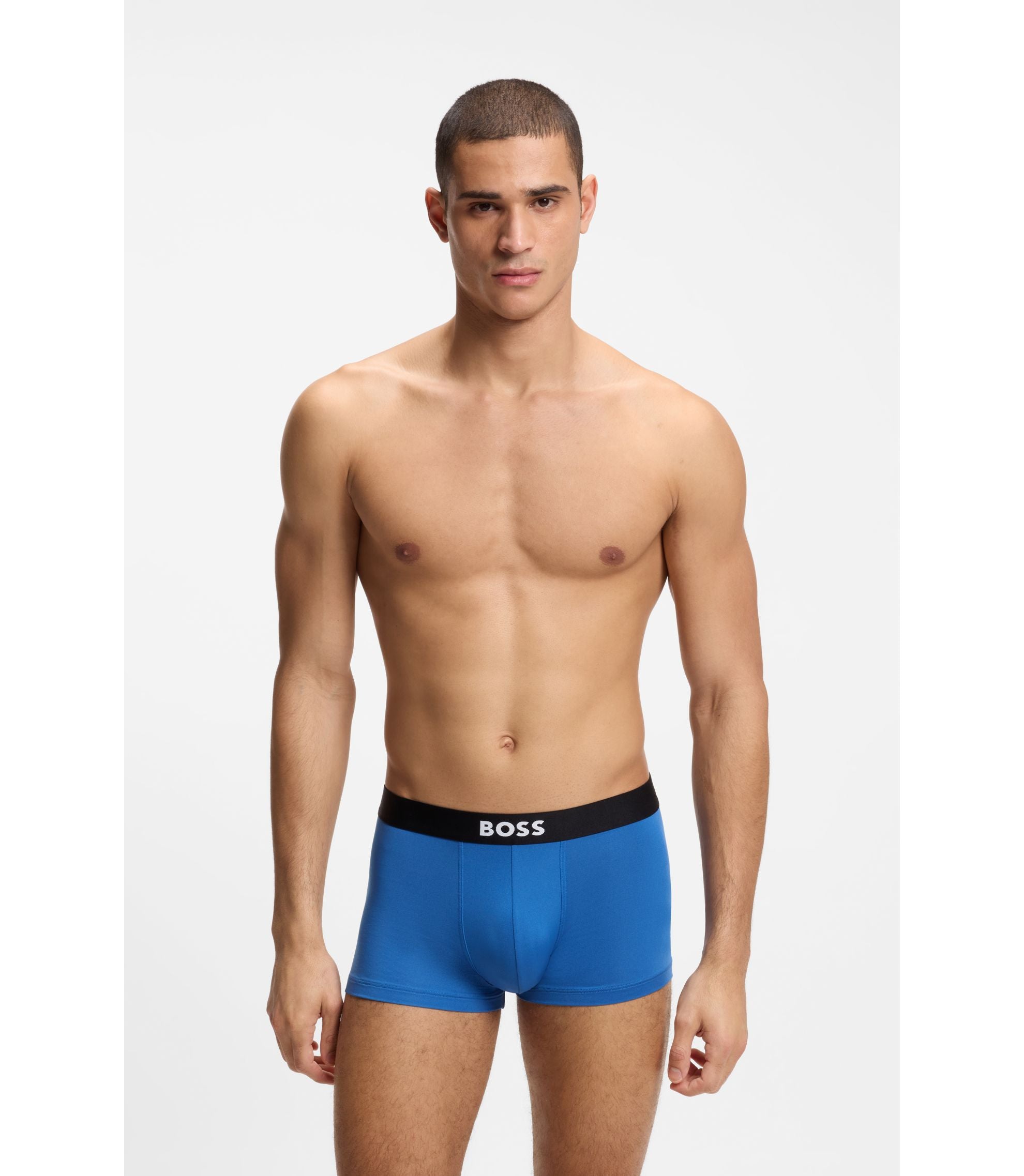 Boss Three Pack Of Stretch Microfibre Trunks Patterned