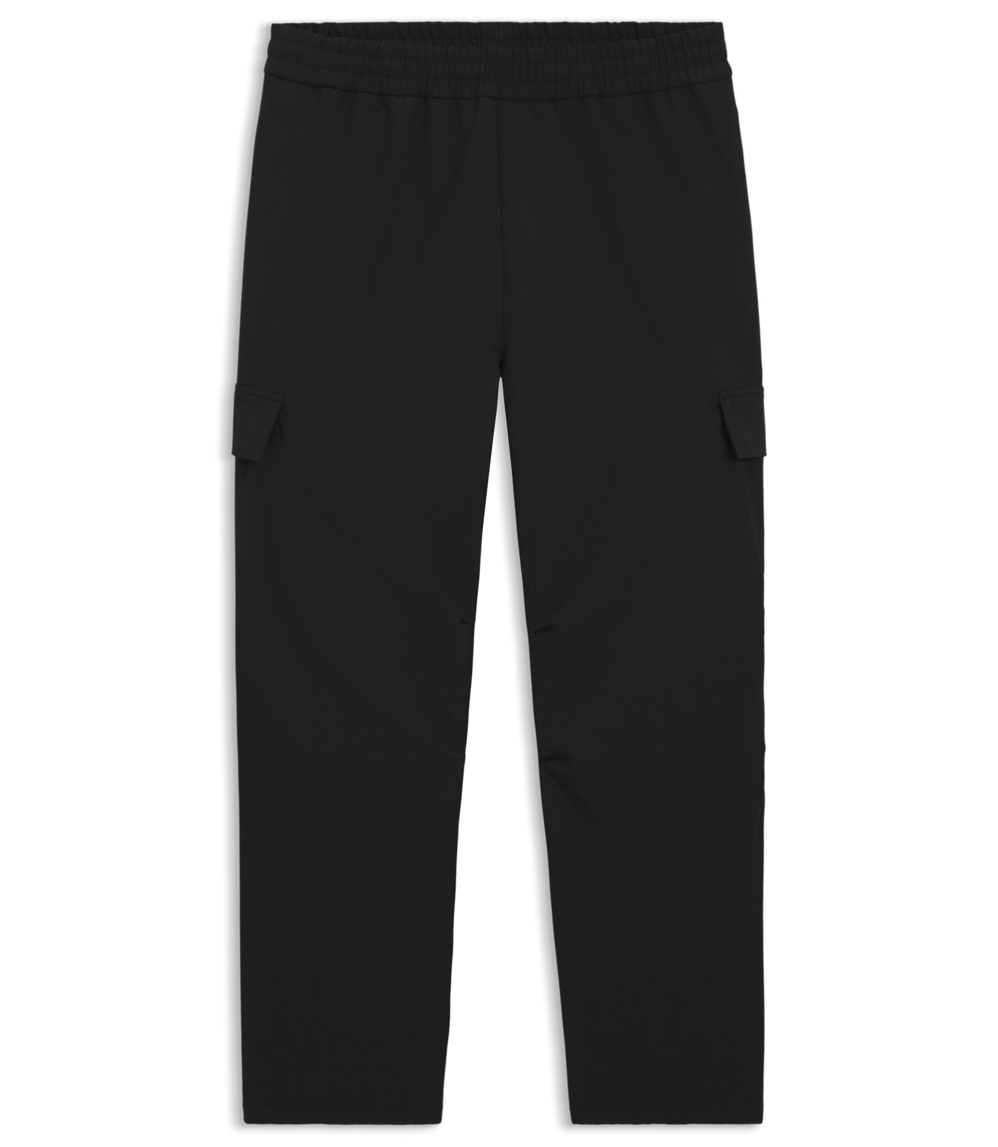 Hugo Relaxed Fit Trousers With Cargo Pockets Black