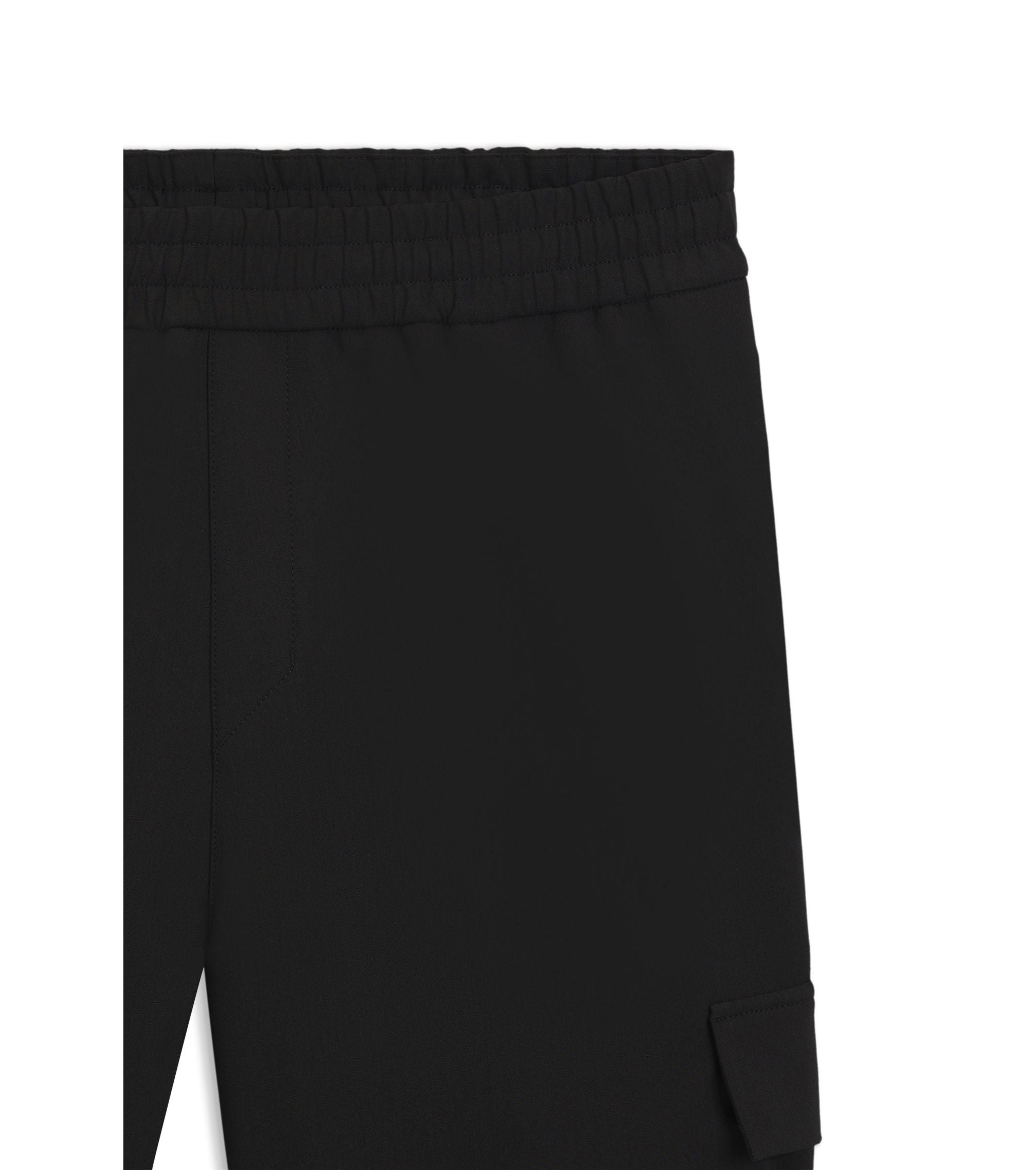 Hugo Relaxed Fit Trousers With Cargo Pockets Black