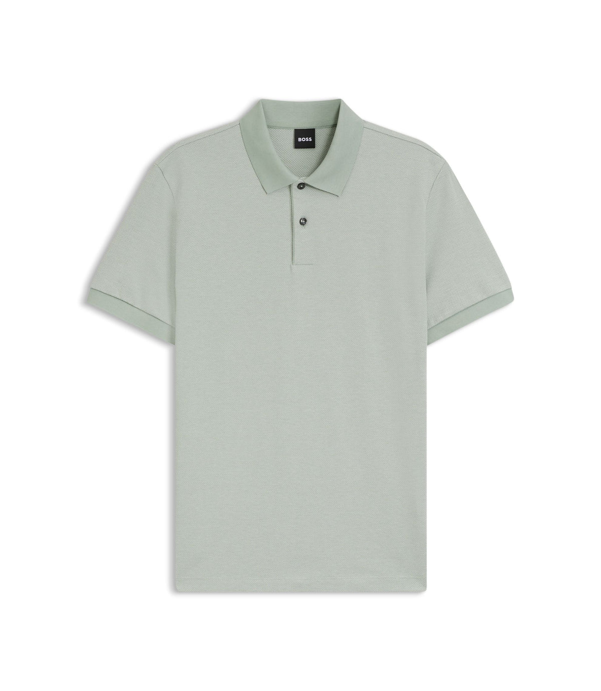 Boss Bubble Structure Polo Shirt In Cotton Light Green