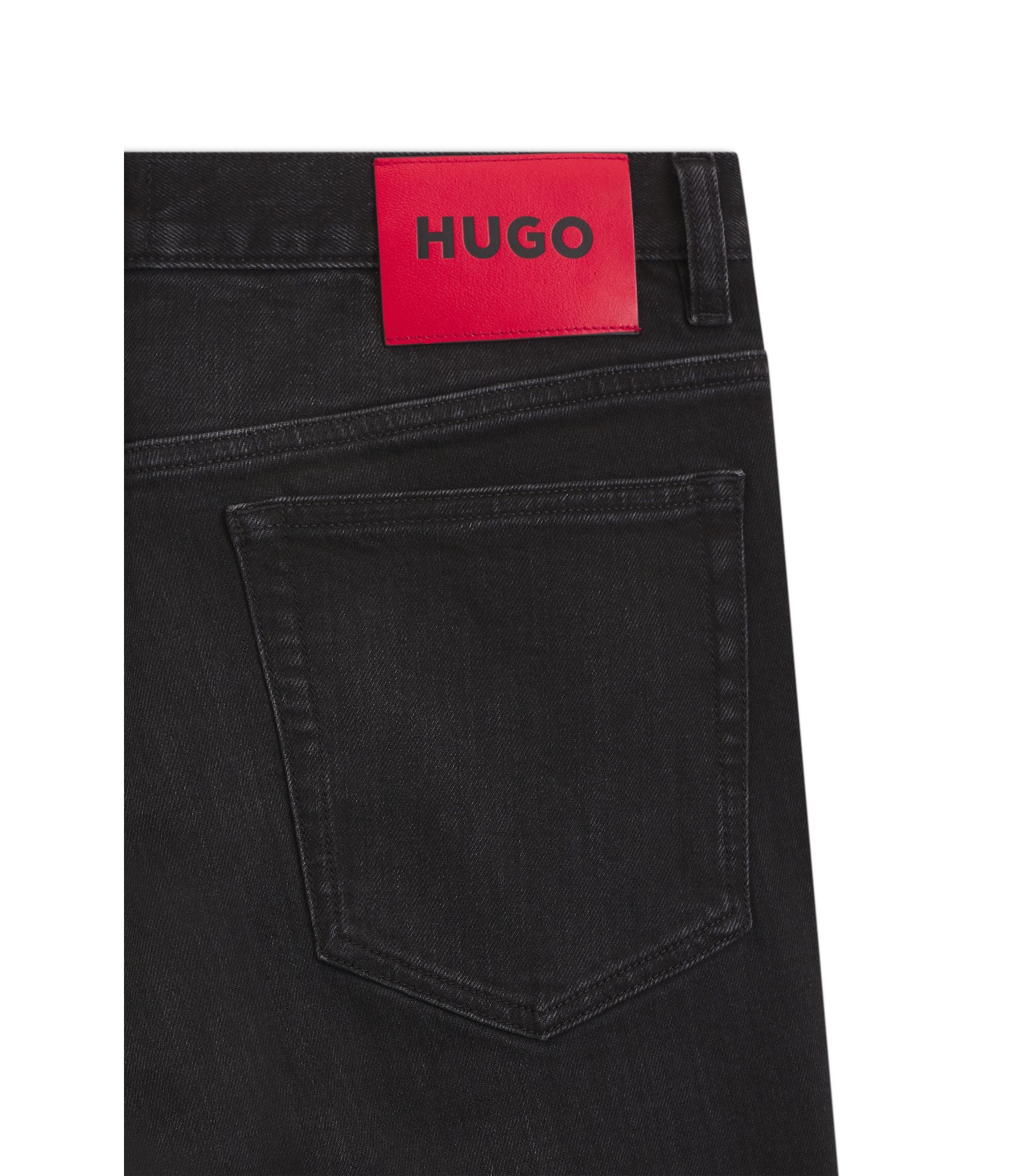 Hugo Black Slim Fit Jeans In Stretch Denim Dark Grey