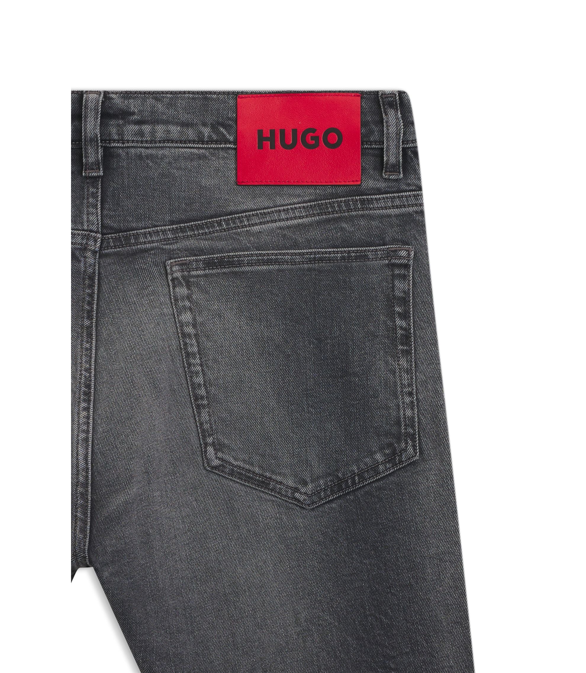 Hugo Grey Slim Fit Jeans In Stretch Denim Grey