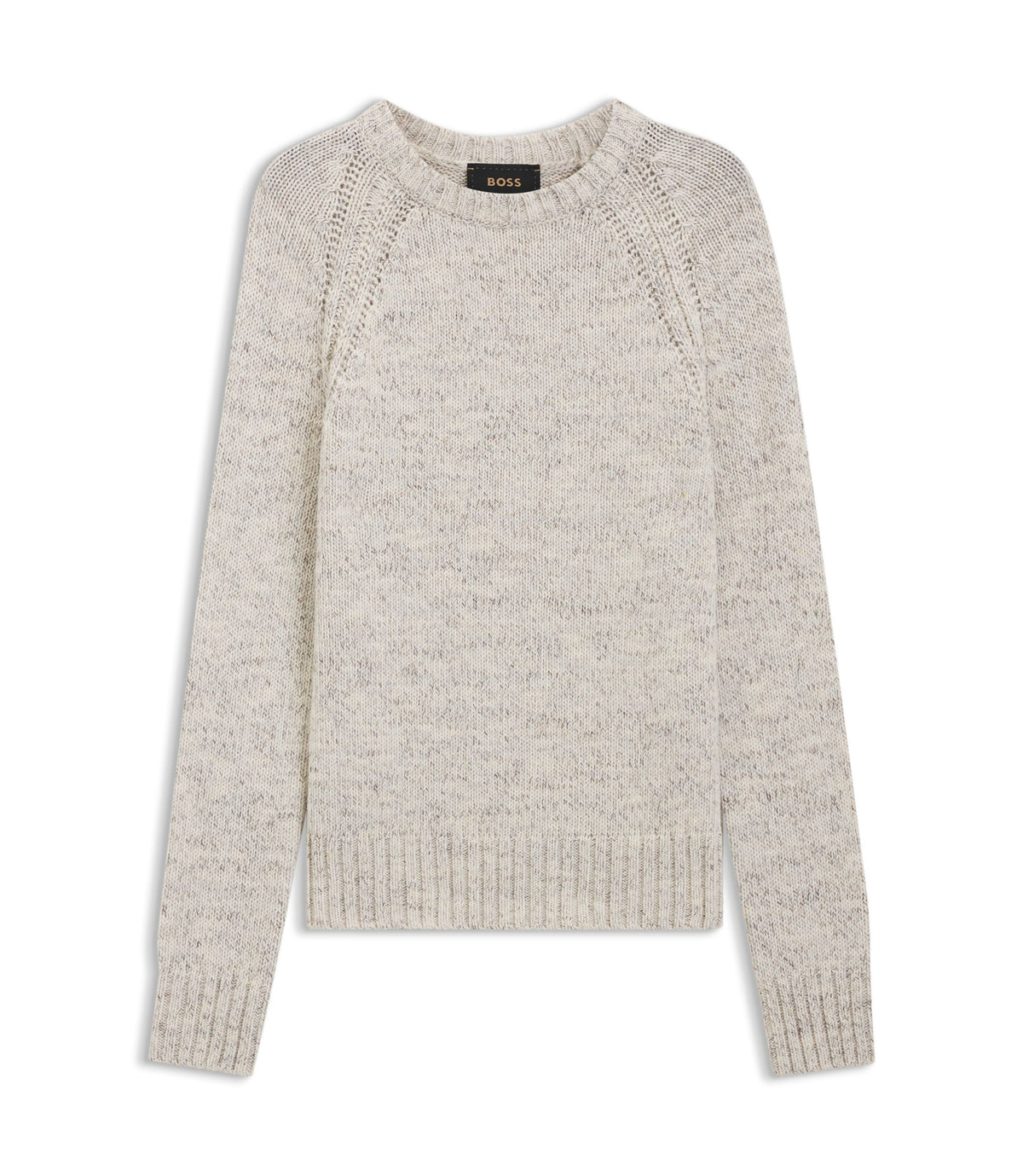 Boss Cashmere Wool Sweater With A Tweed Effect White