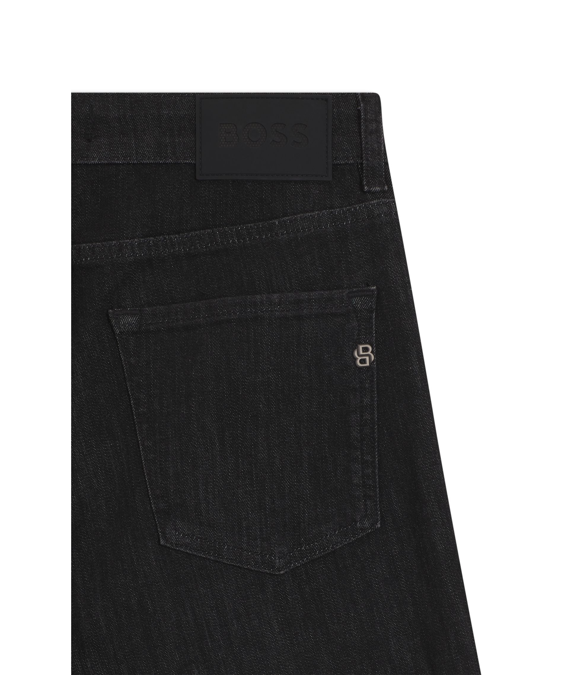 Boss Delaware Grey Slim Fit Jeans In Wrinkle Resistant Denim Black