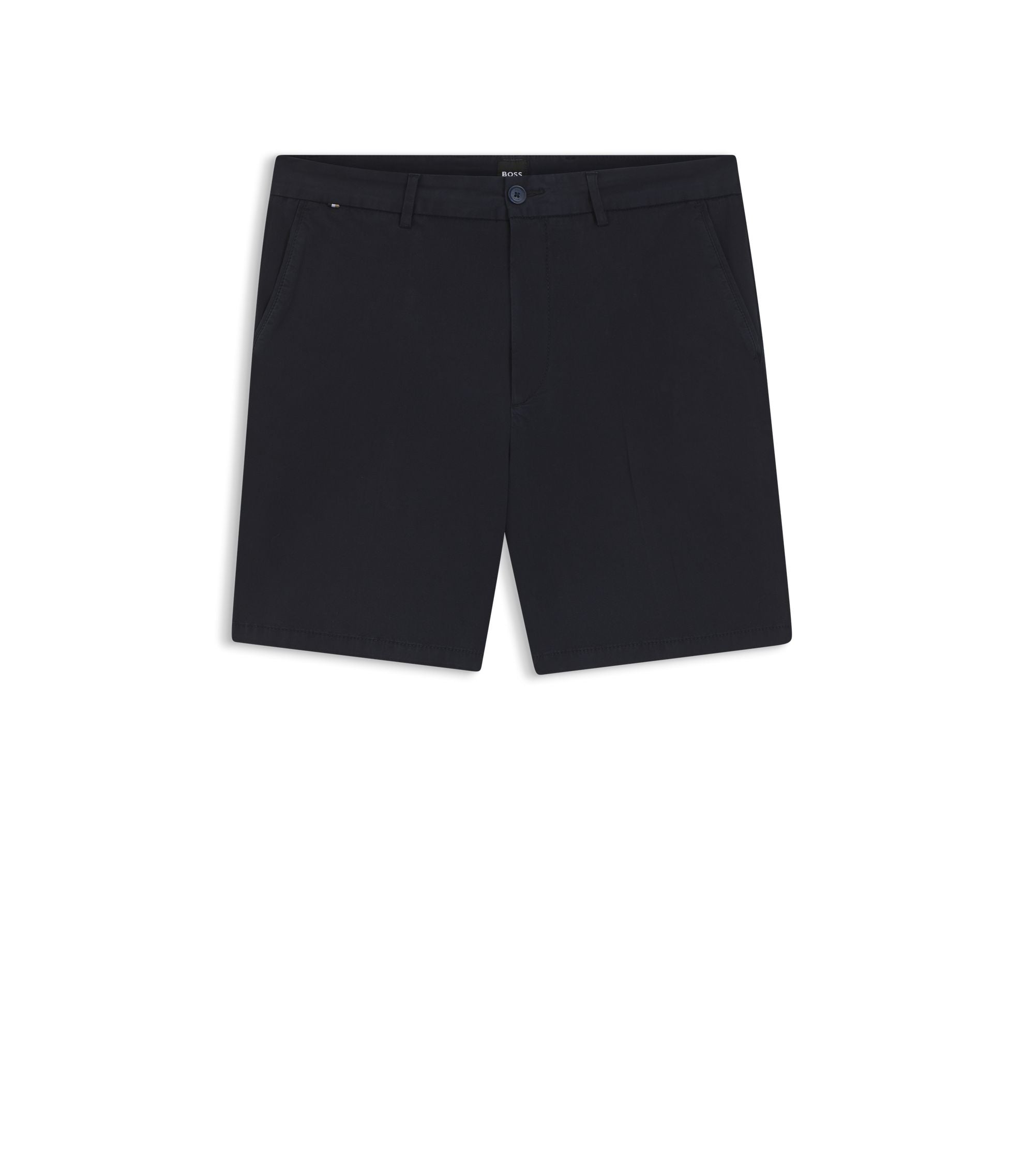 Boss Modern Fit Shorts In Stretch Cotton Twill Dark Blue