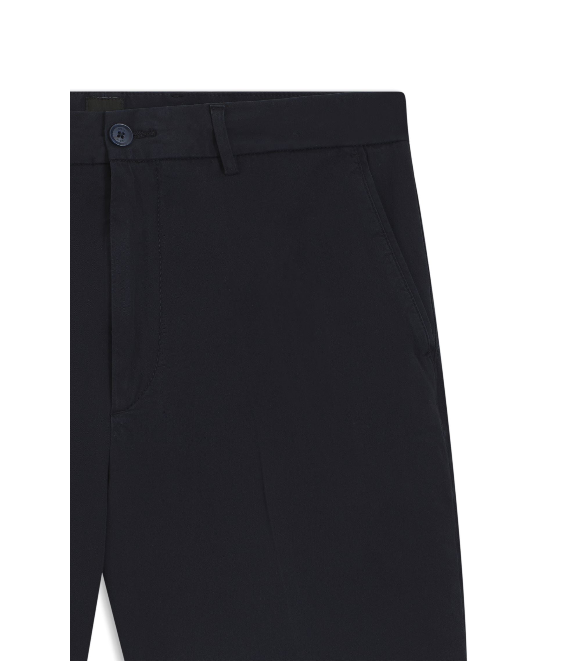 Boss Modern Fit Shorts In Stretch Cotton Twill Dark Blue