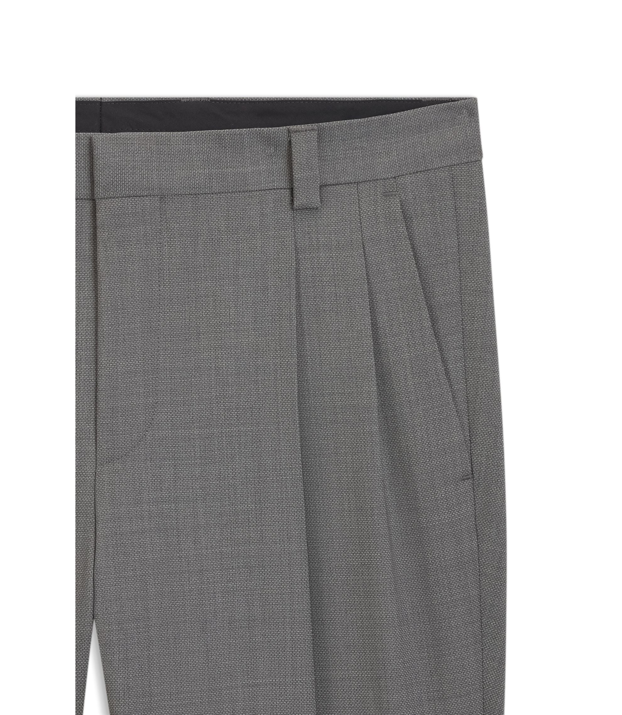 Hugo Extra Slim Fit Trousers In Virgin Wool Dobby Grey