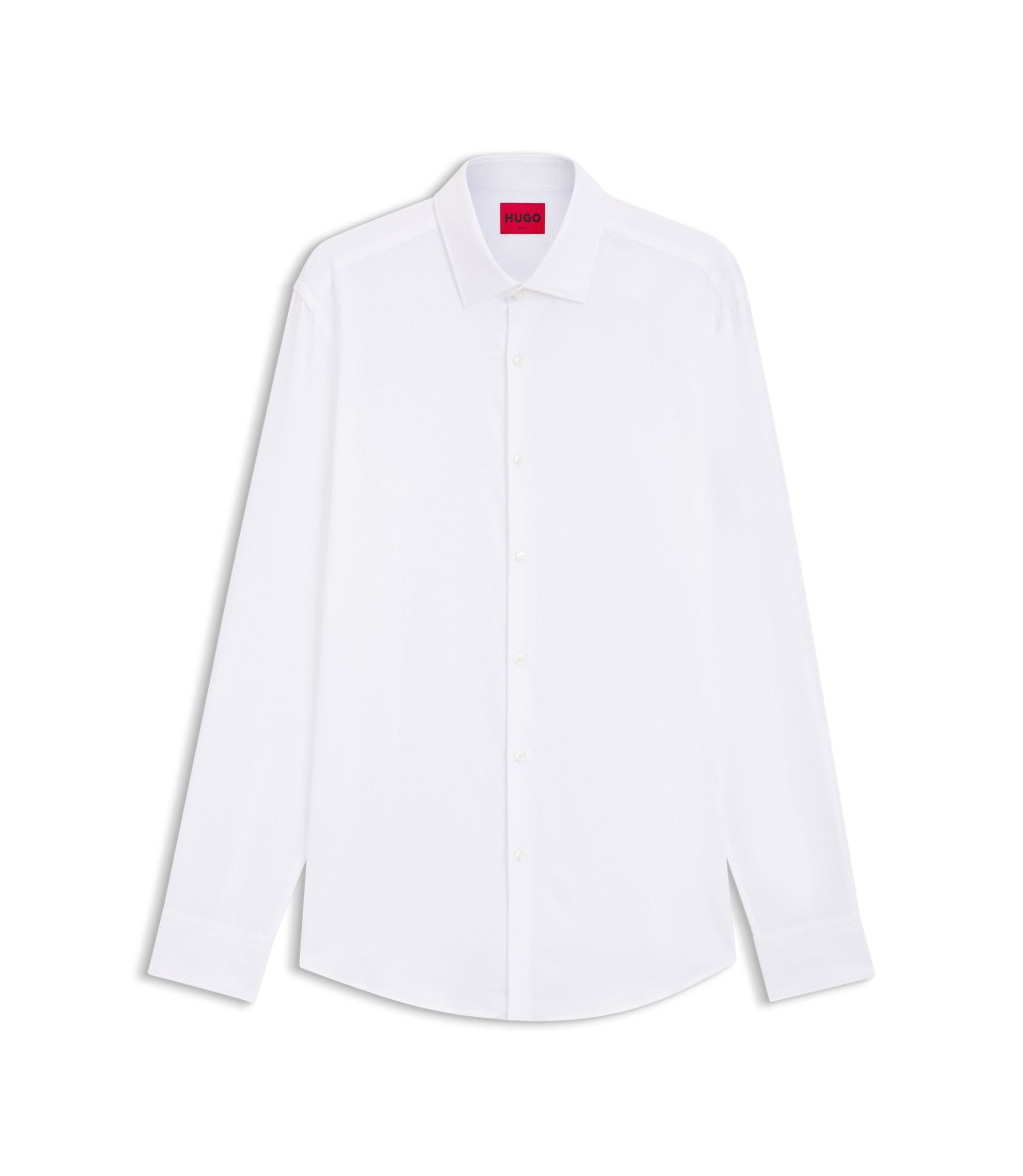 Hugo Slim Fit Shirt With Logo Jacquard White
