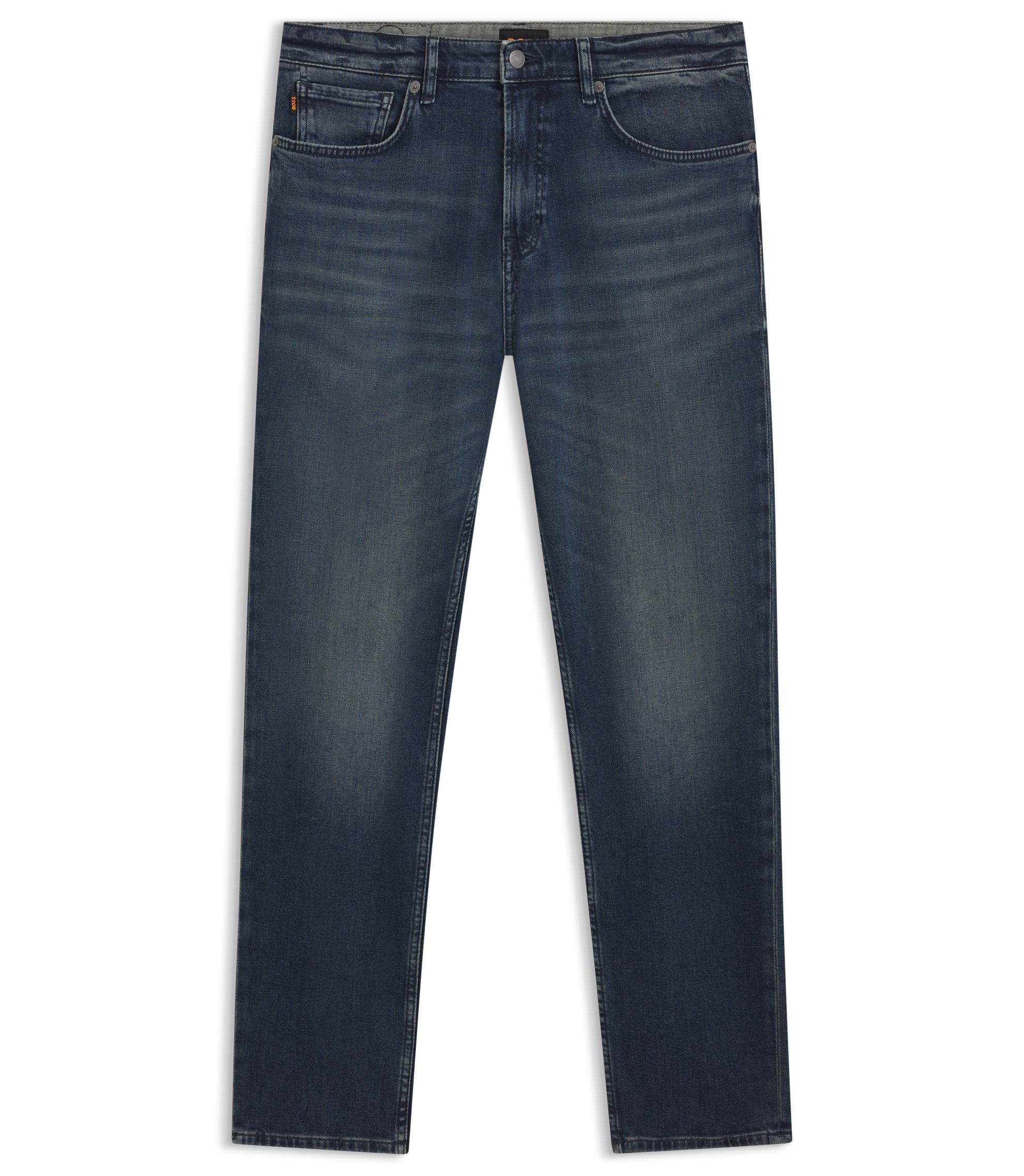 Boss Maine Blue Regular Fit Jeans In Comfort Stretch Denim Dark Blue