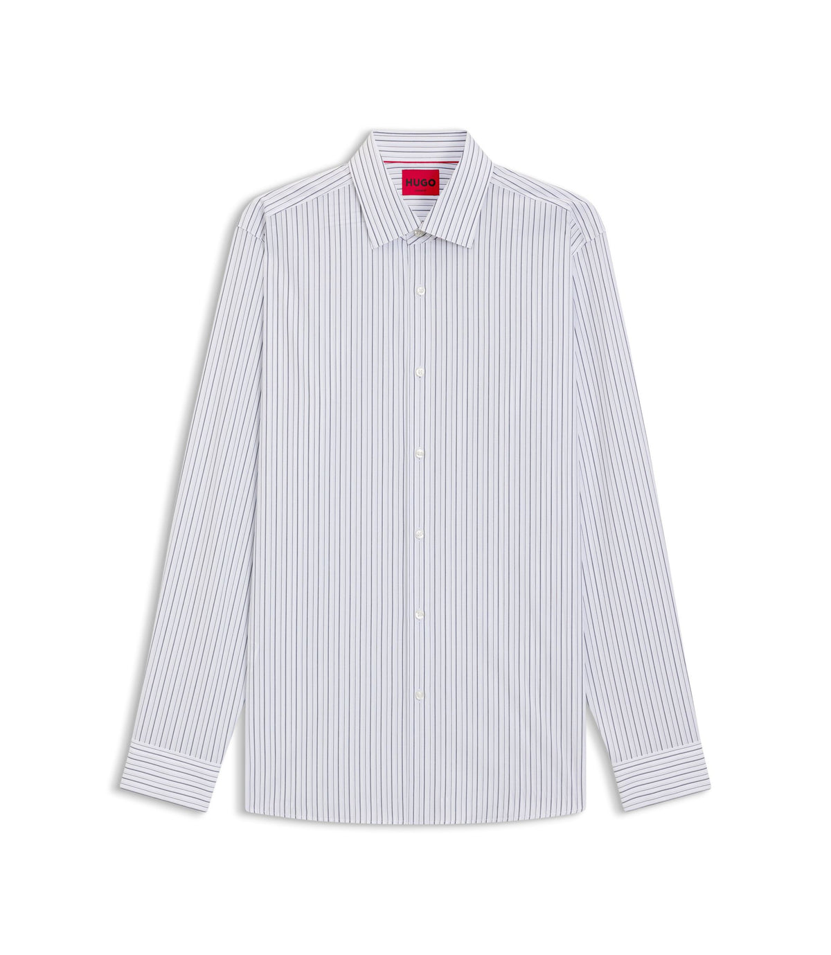 Hugo Modern Fit Shirt In Striped Cotton White