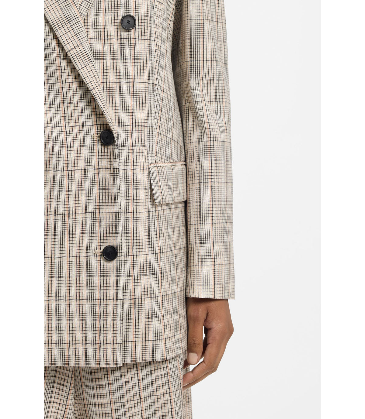 Boss Checked Regular Fit Blazer In Stretch Wool Patterned Women's