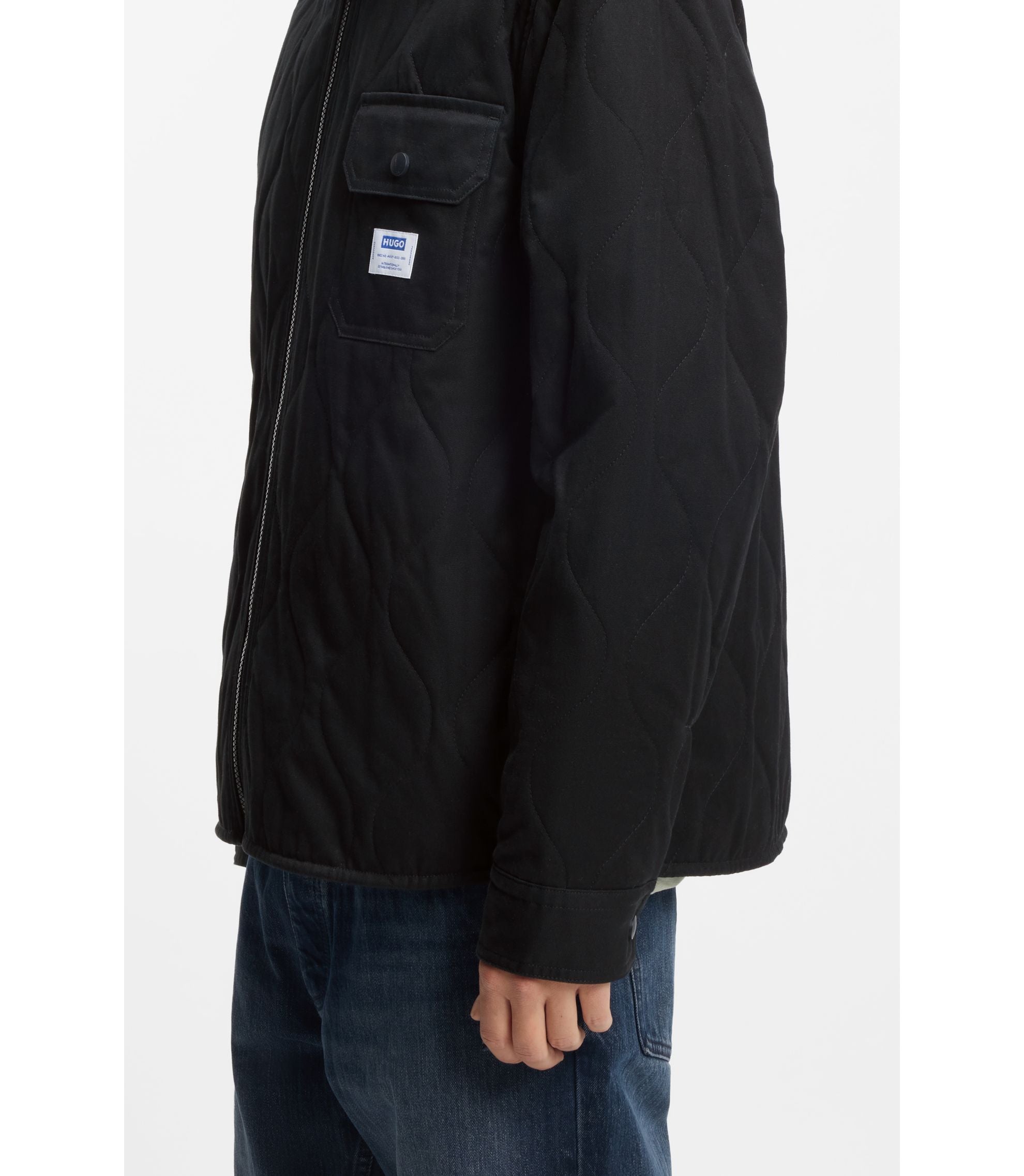 Hugo Relaxed Fit Shirt With Padding Black