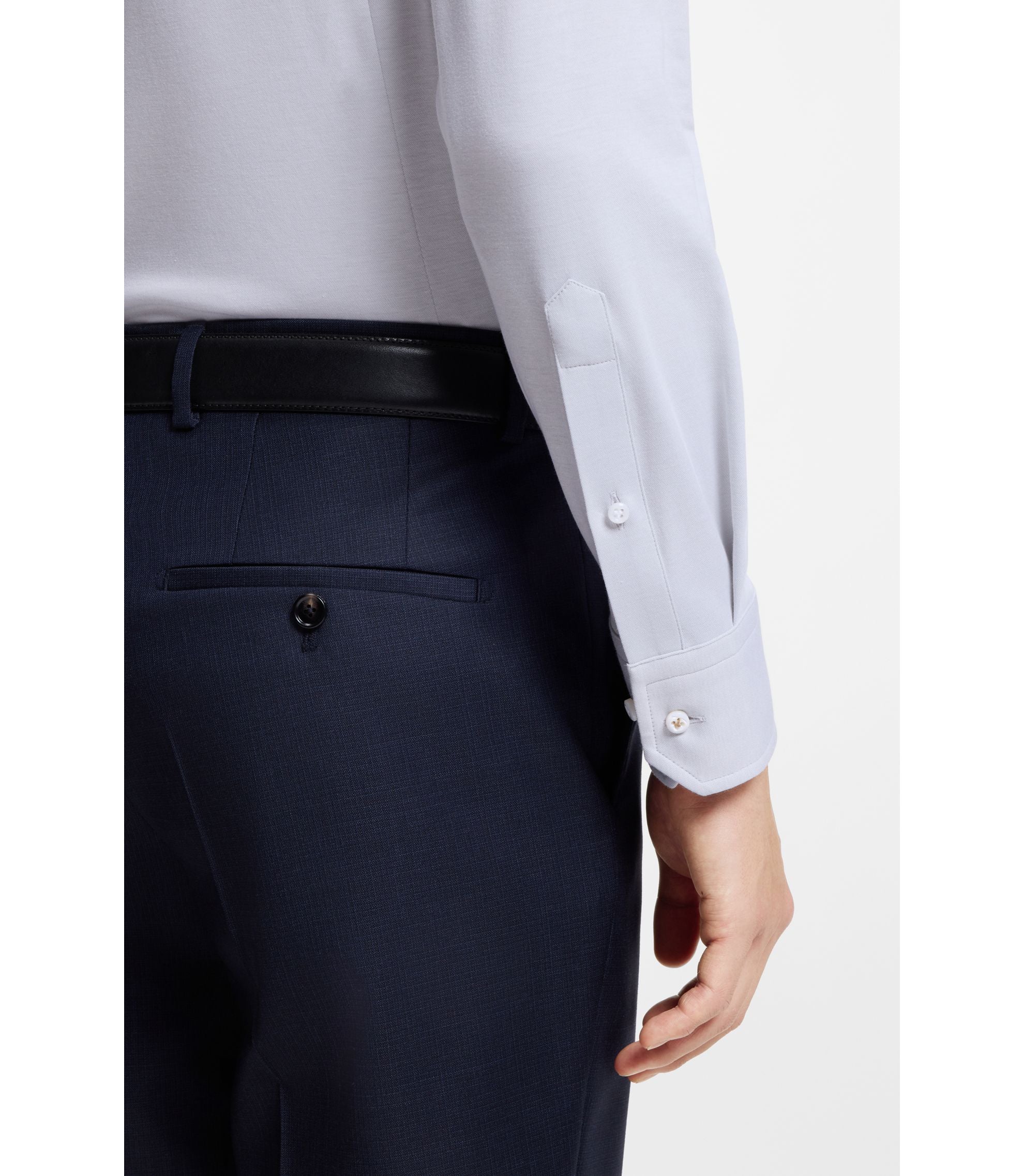 Boss Slim Fit Shirt In A Wrinkle Resistant Cotton Blend Silver