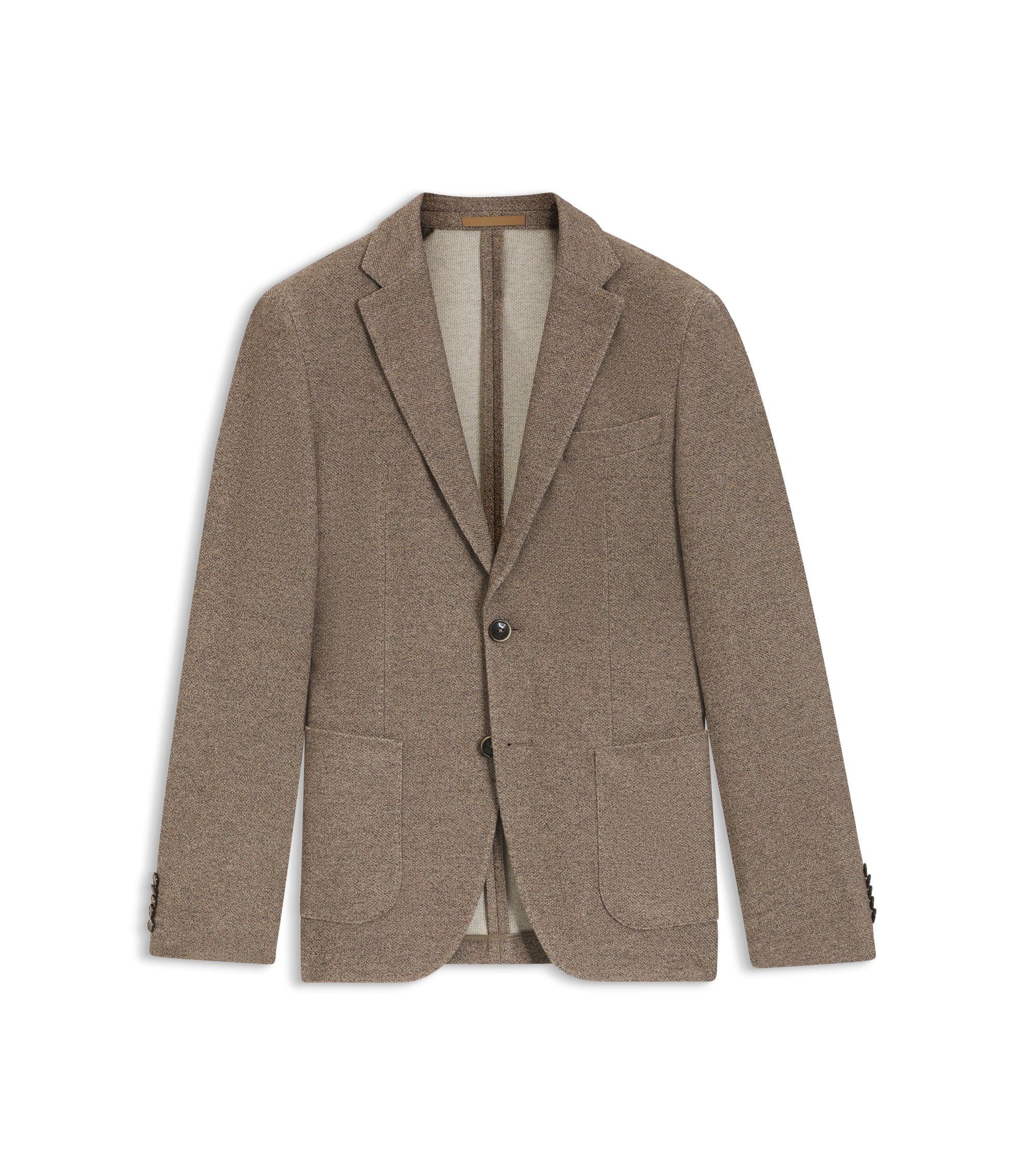 Boss Slim Fit Jacket In Micro Patterned Cotton Light Green