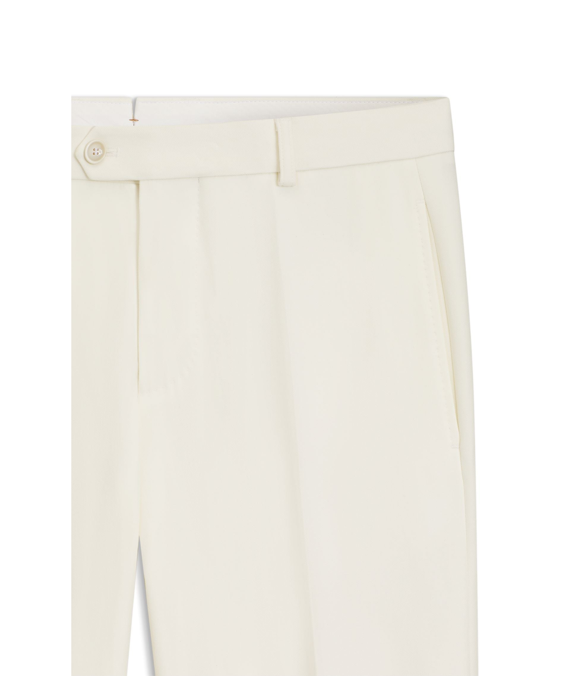 Boss Tapered Fit Trousers In Virgin Wool And Cotton White