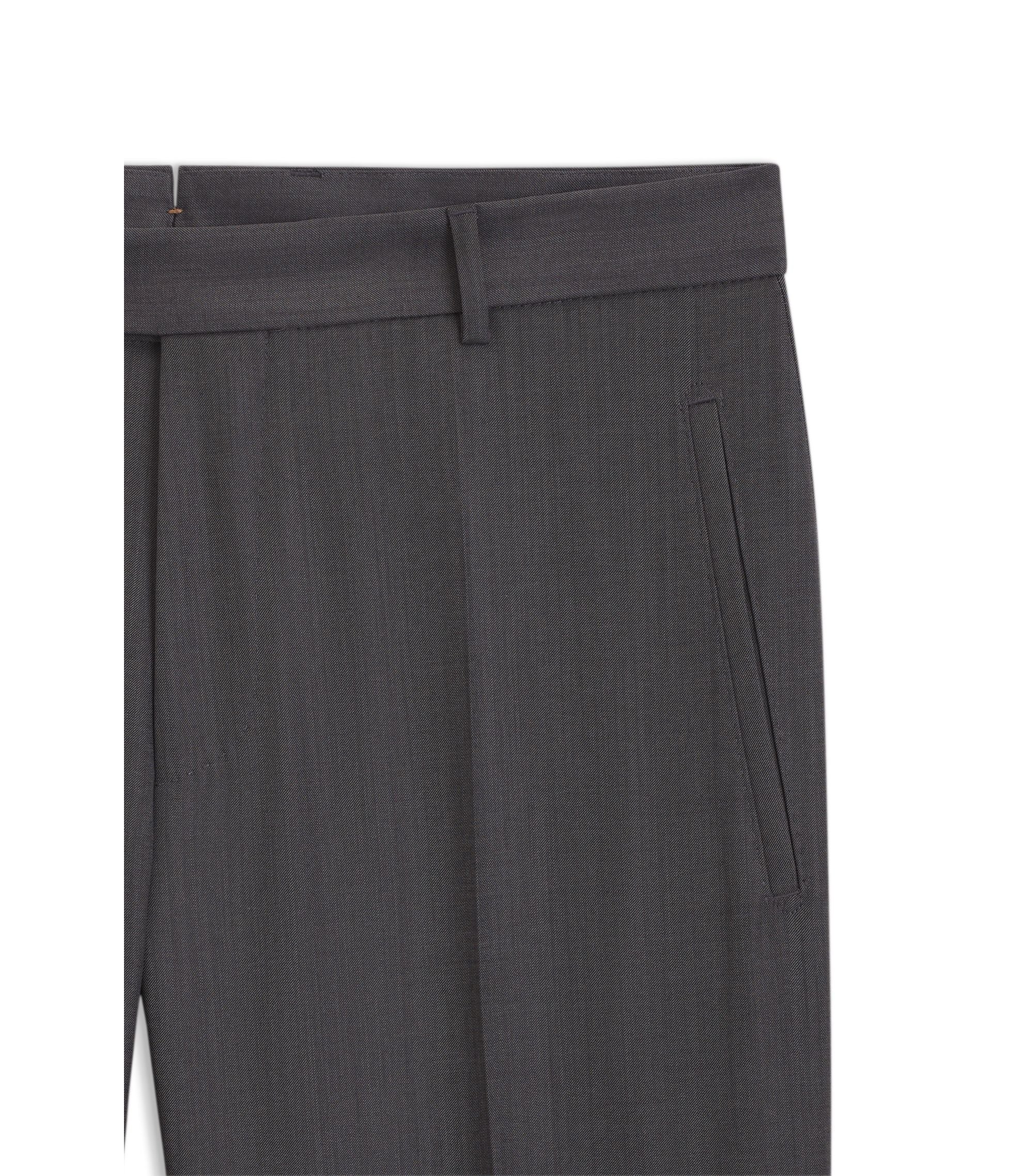 Boss Water Repellent Regular Fit Trousers In Virgin Wool Black