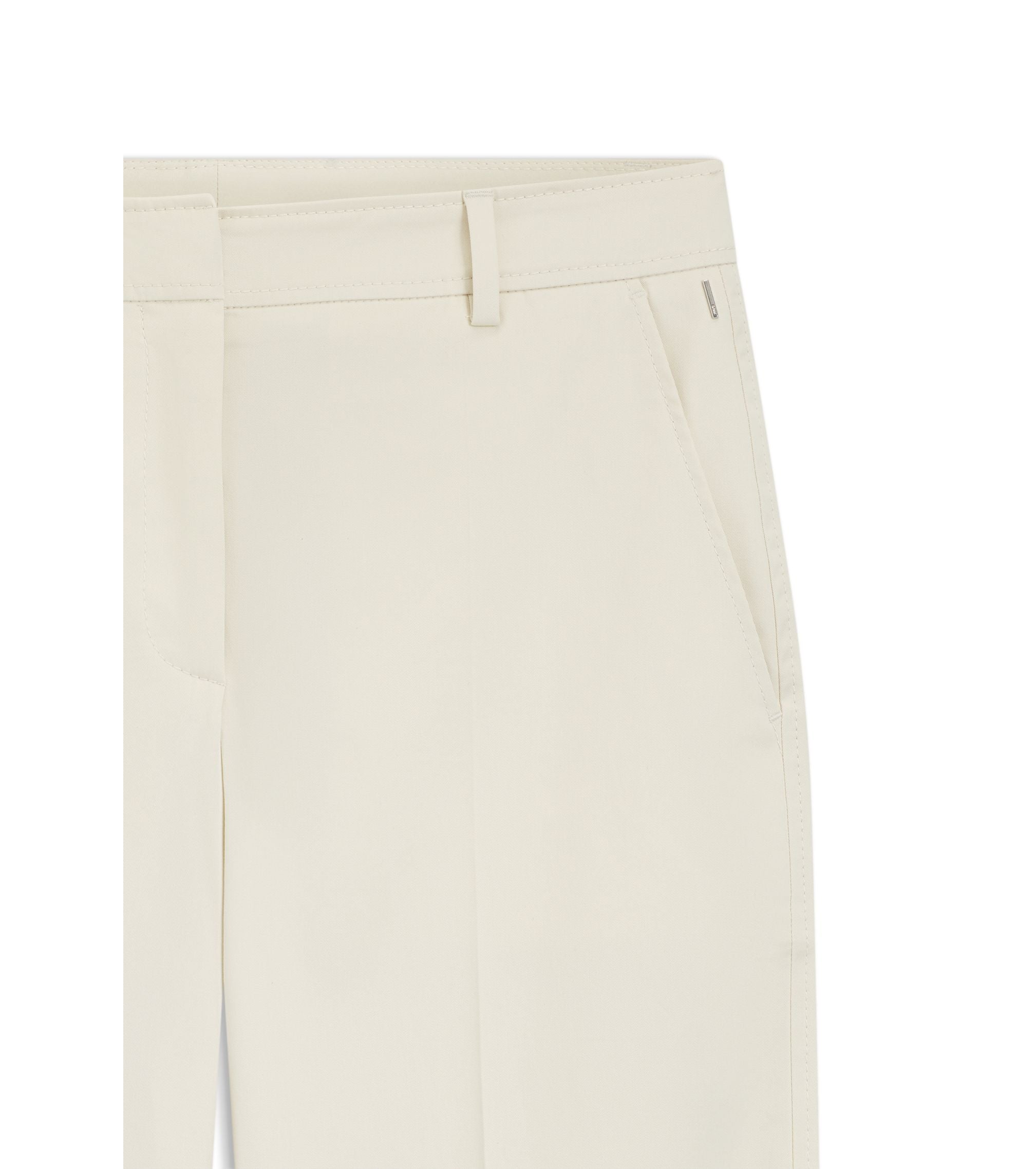 Boss Regular Fit Trousers In Stretch Cotton White Women's