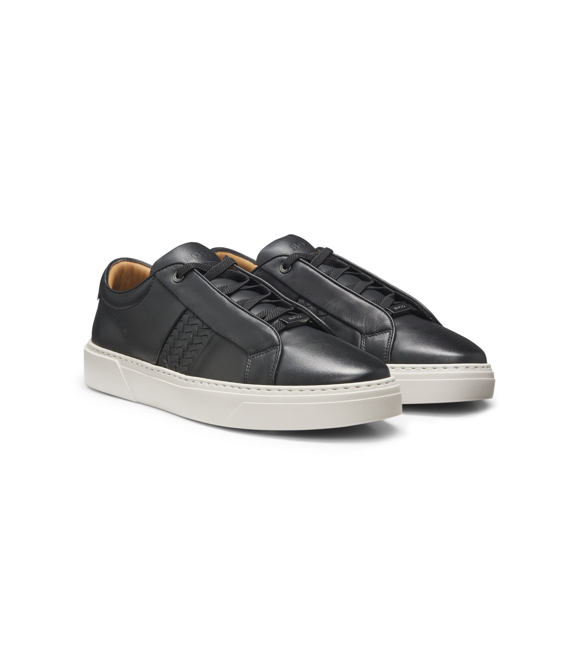 Boss Gary Trainers With Woven Details Black Black