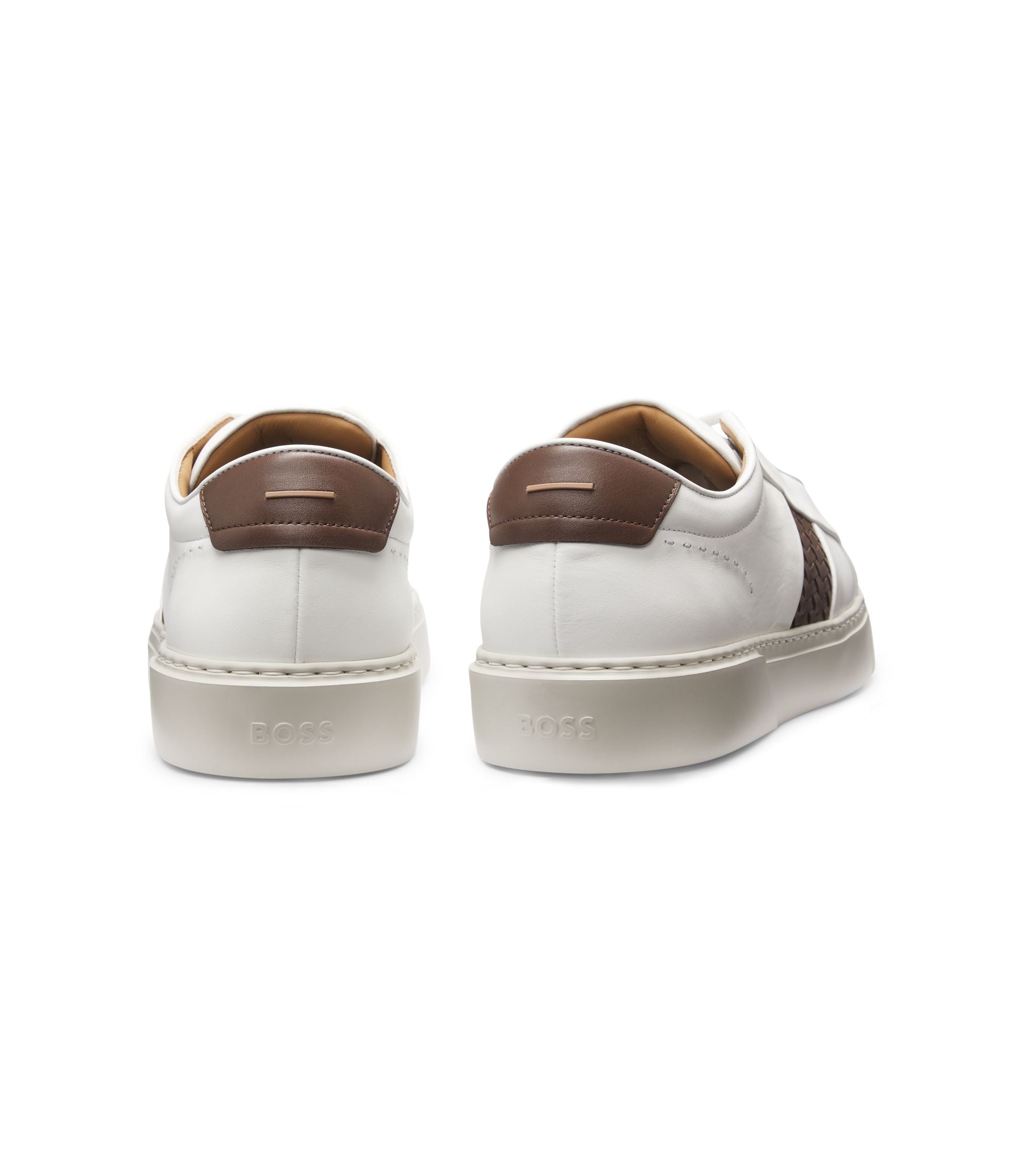 Boss Gary Trainers With Woven Details White White