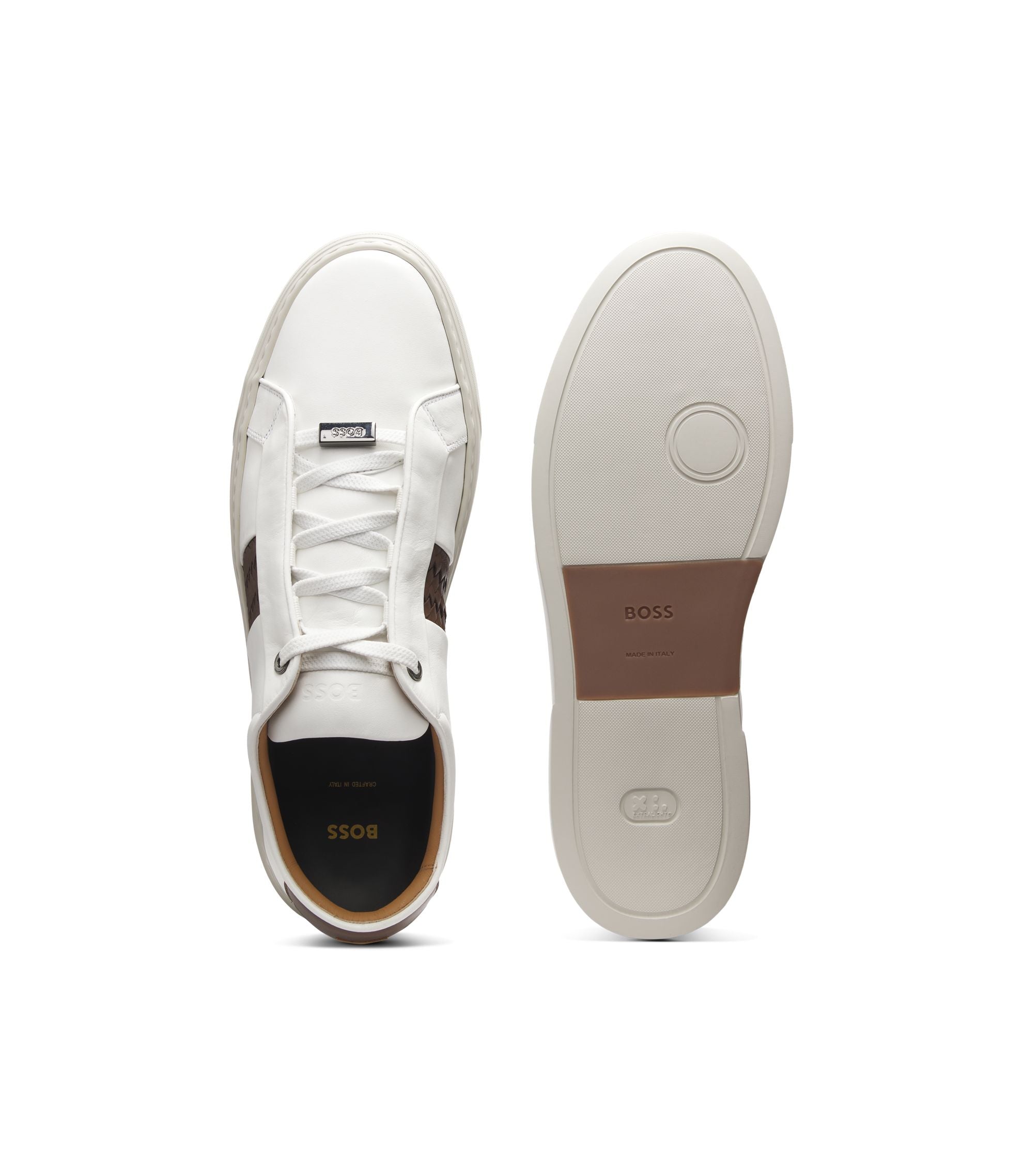 Boss Gary Trainers With Woven Details White White