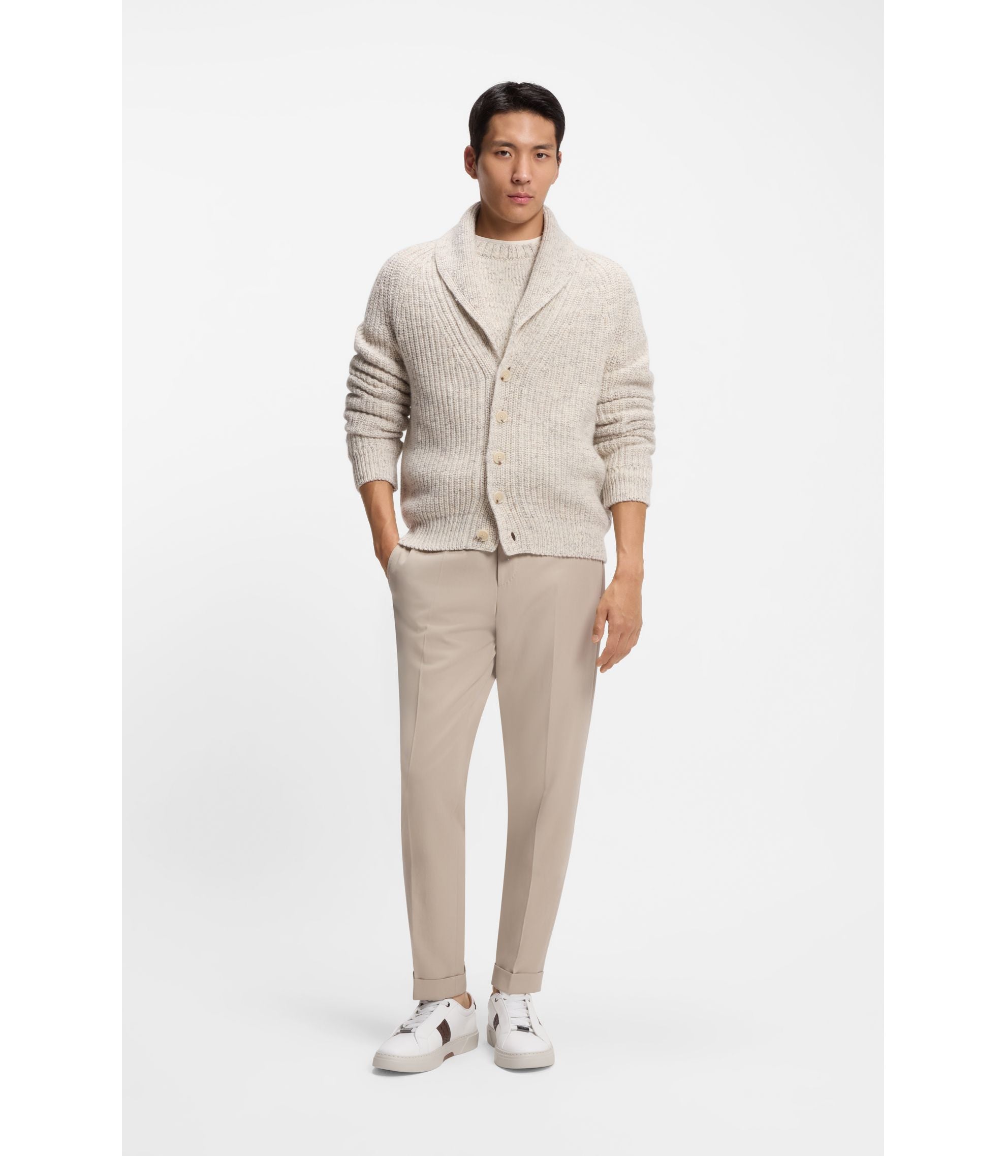 Boss Gary Trainers With Woven Details White White