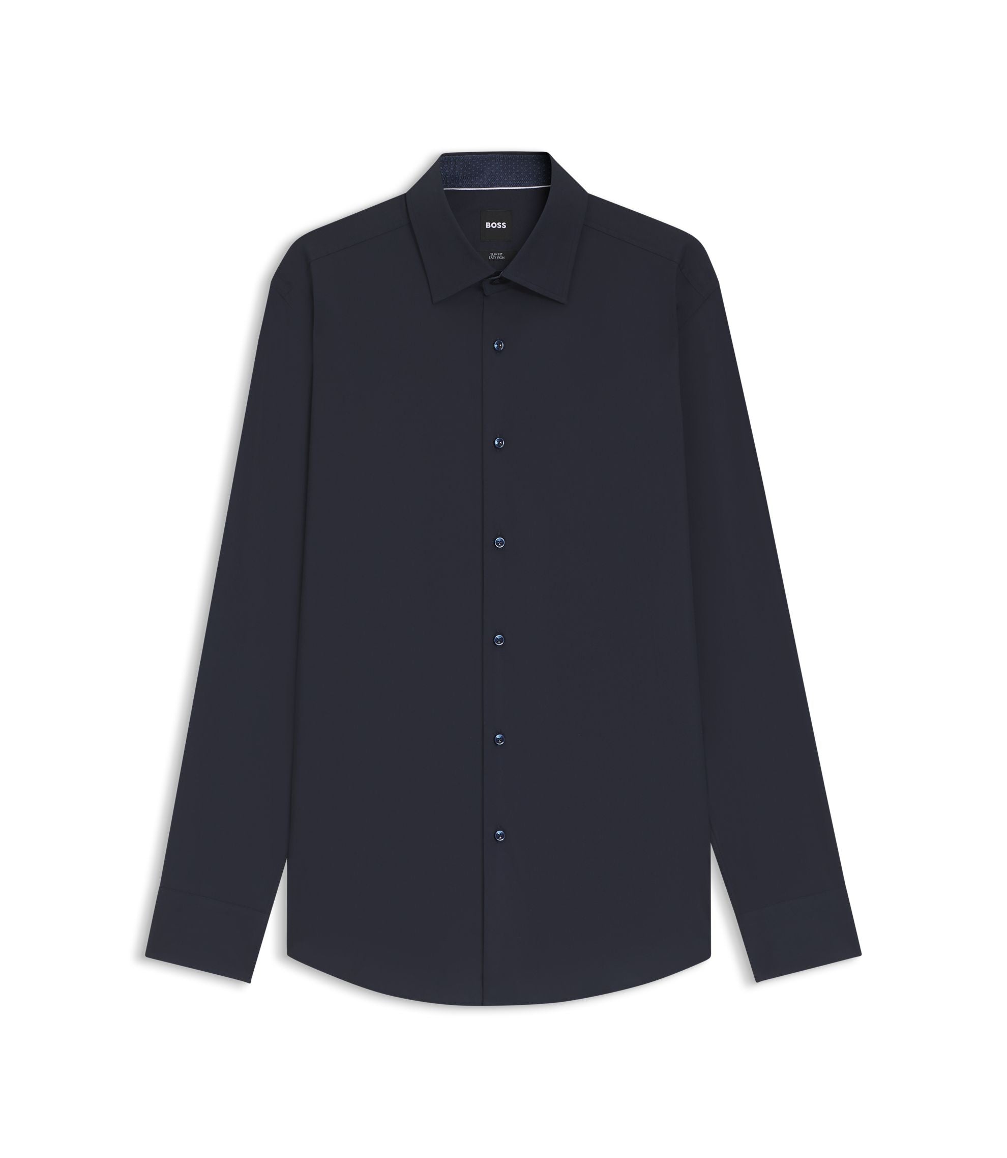 Boss Easy Iron Slim Fit Shirt In Stretch Cotton Poplin Dark Blue