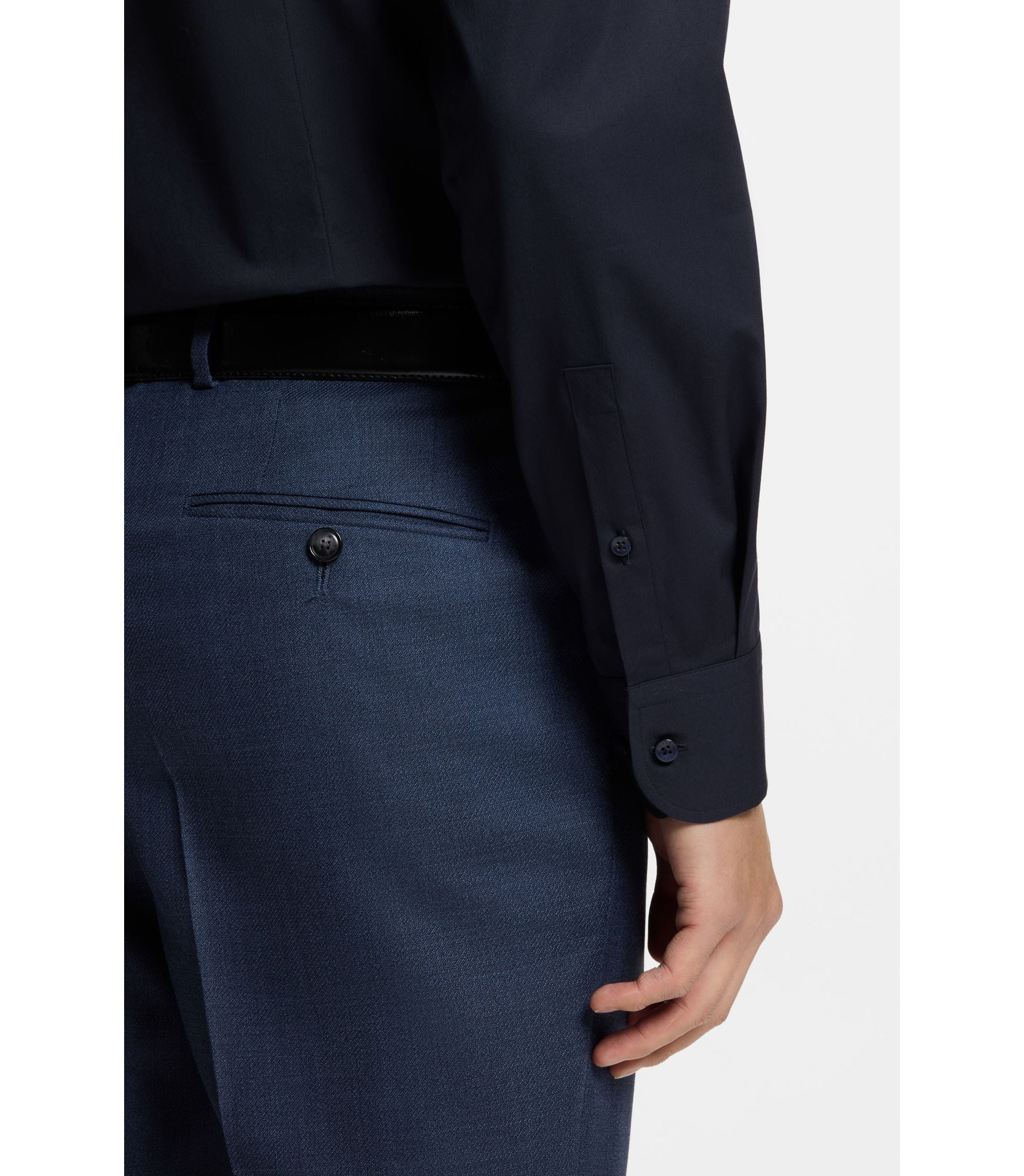Boss Easy Iron Slim Fit Shirt In Stretch Cotton Poplin Dark Blue