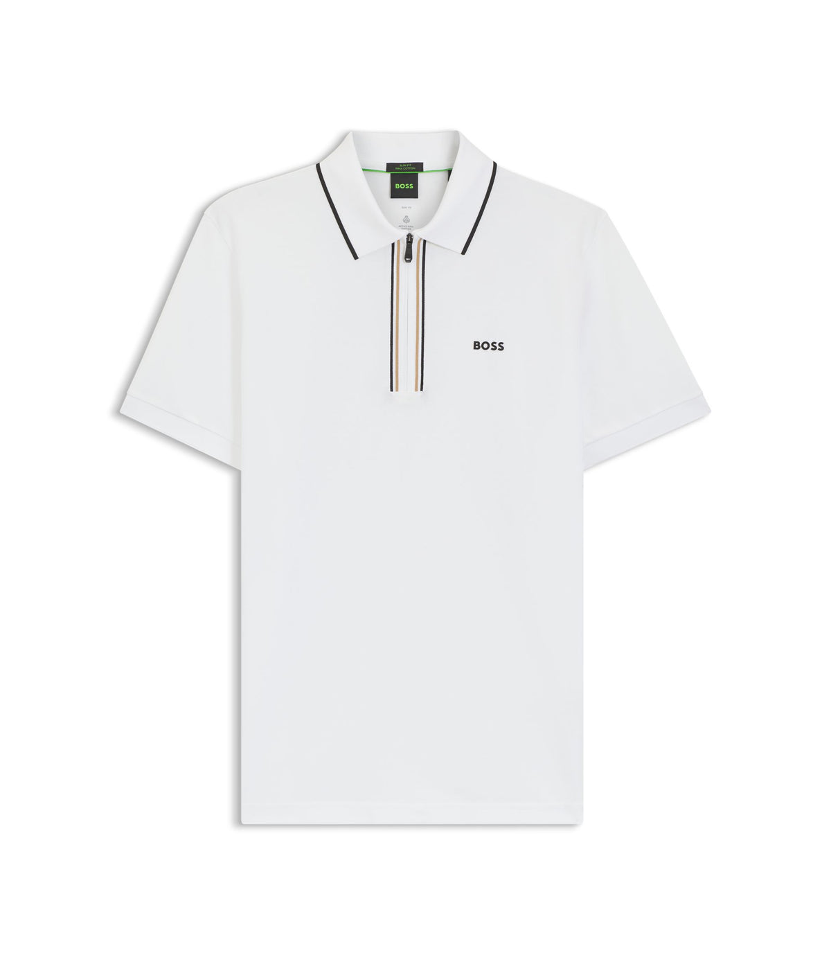 Boss Active Slim Fit Polo Shirt In Moisture Wicking Stretch Cotton White