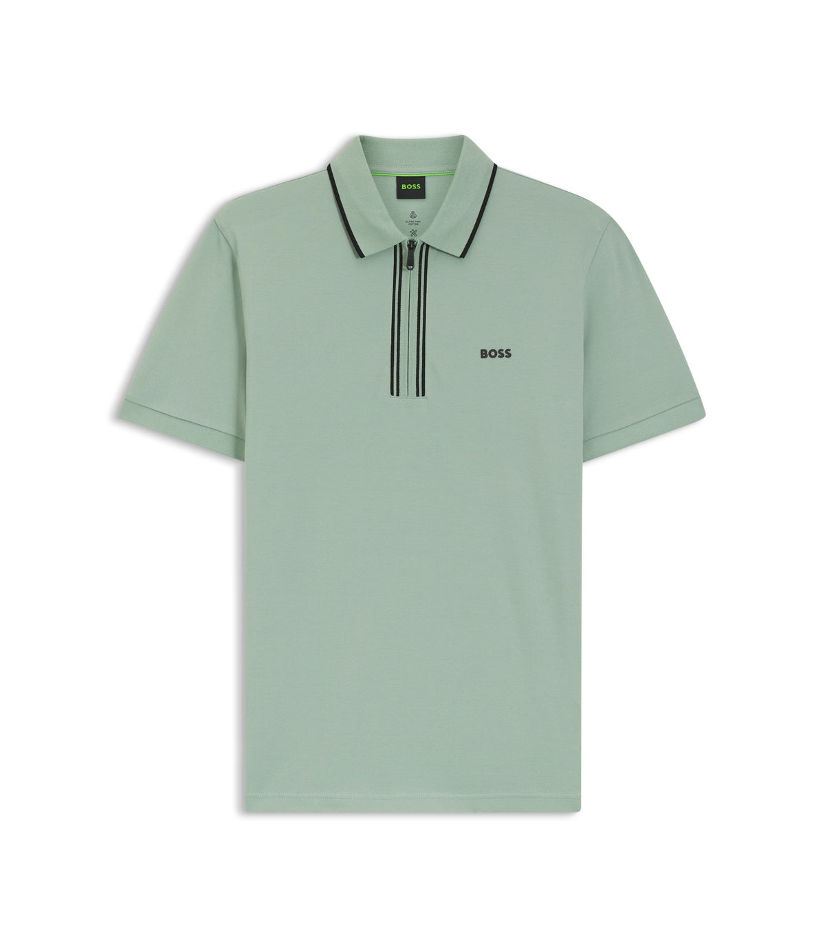 Boss Active Slim Fit Polo Shirt In Moisture Wicking Stretch Cotton Light Green