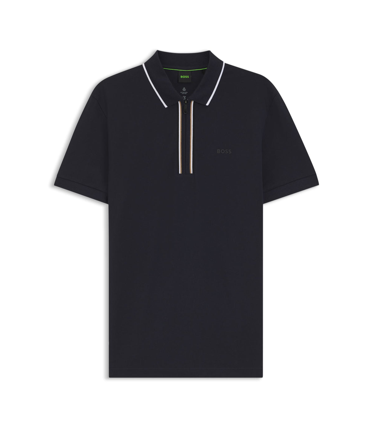 Boss Active Slim Fit Polo Shirt In Moisture Wicking Stretch Cotton Dark Blue