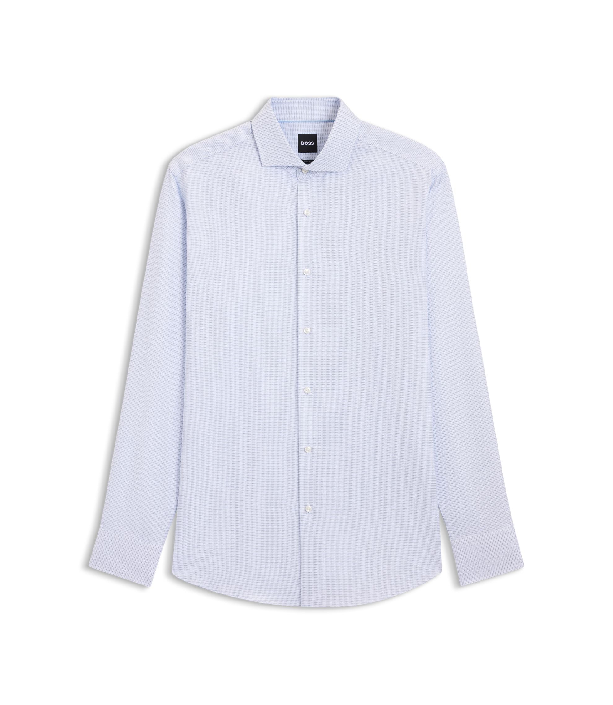 Boss Slim Fit Shirt In Cotton Twill Light Blue