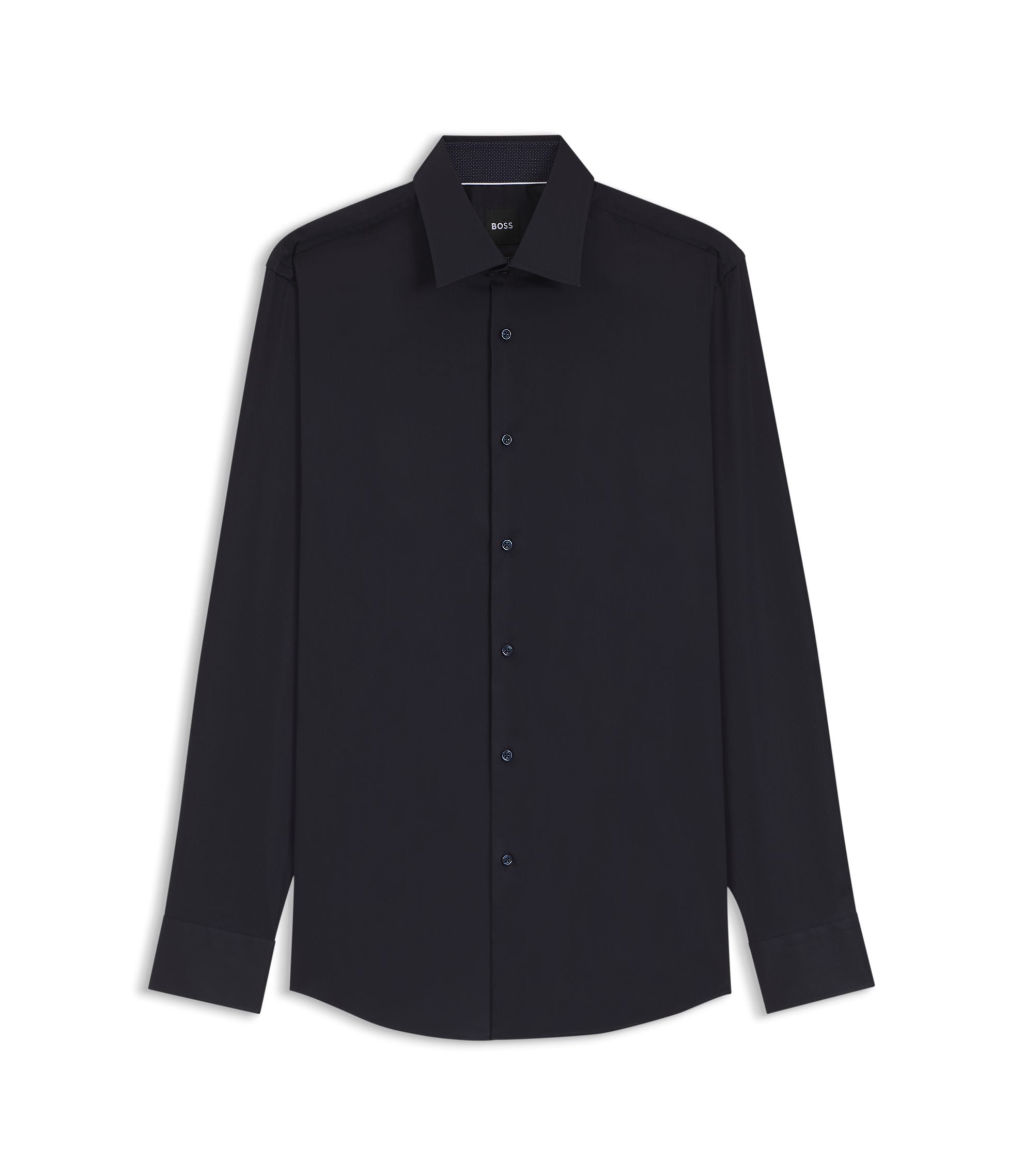 Boss Easy Iron Slim Fit Shirt In Cotton Poplin Dark Blue