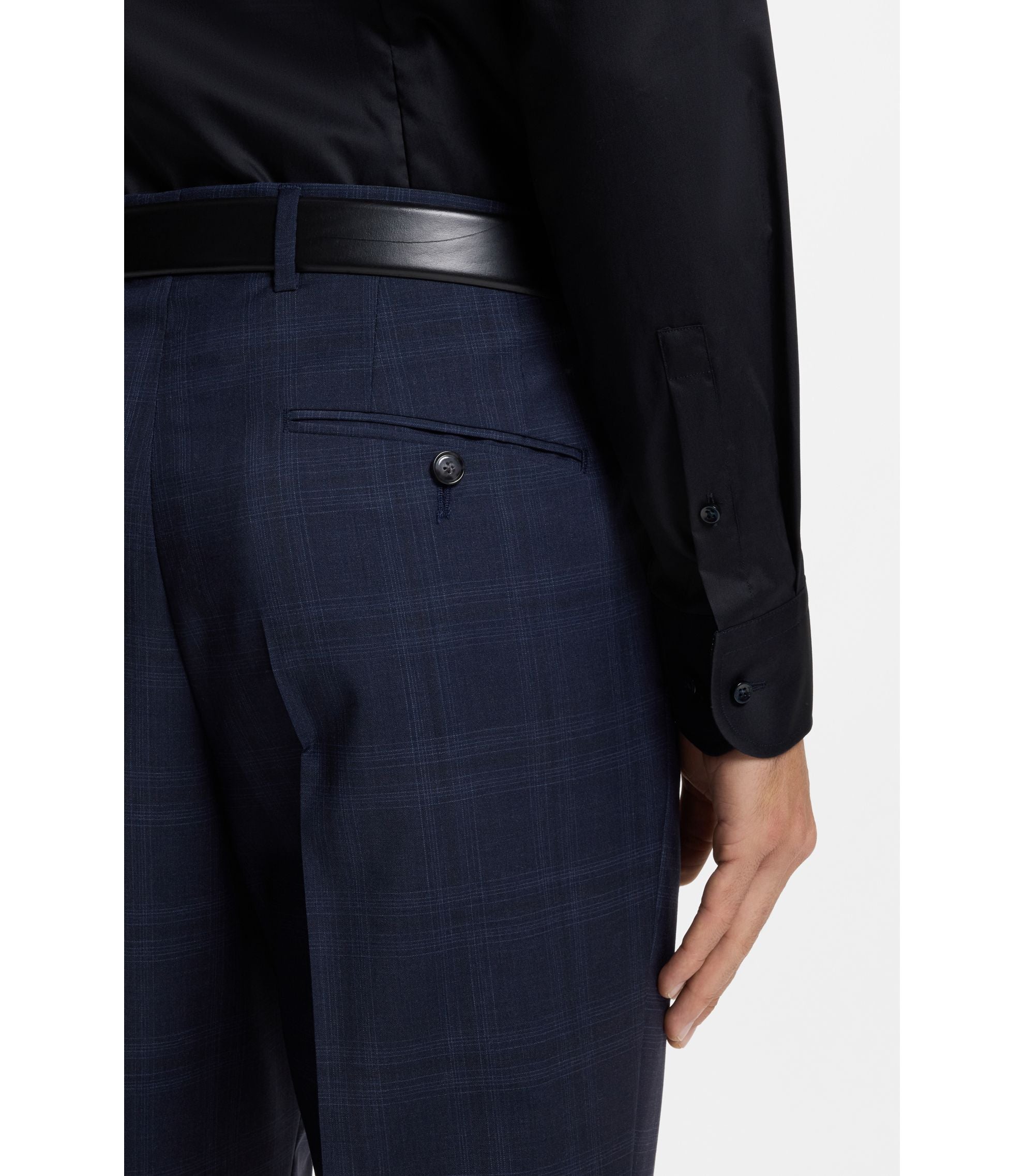 Boss Easy Iron Slim Fit Shirt In Cotton Poplin Dark Blue
