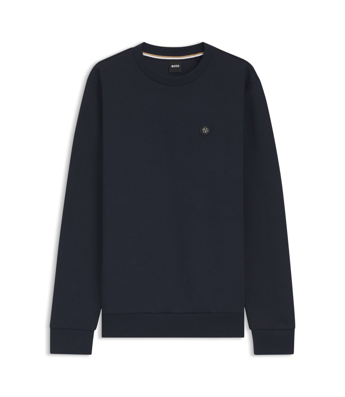 Boss Cotton Blend Sweatshirt With Double B Monogram Dark Blue