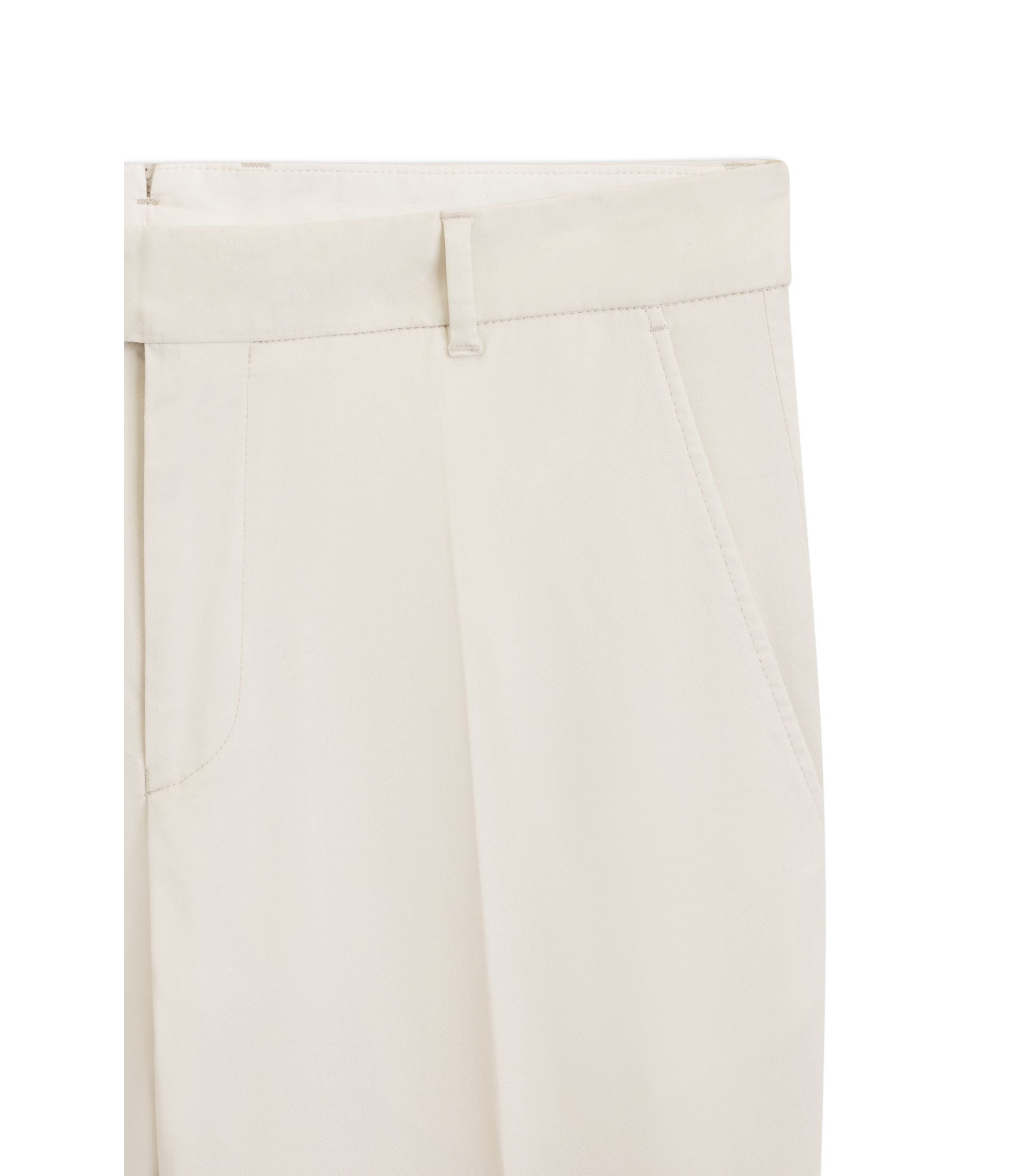 Boss Washable Tapered Fit Trousers In Stretch Fabric White