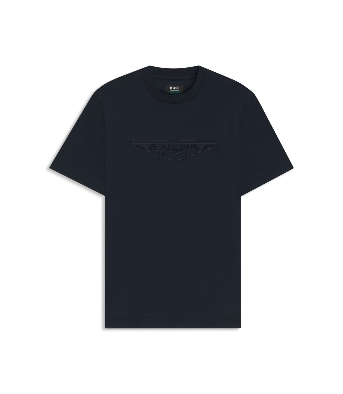 Boss X Aston Martin Mercerized Cotton T Shirt With Wing Detail Dark Blue