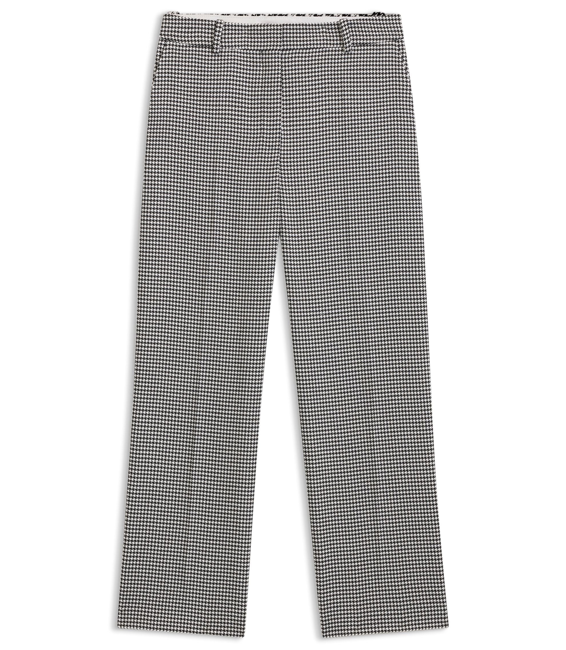 Hugo Houndstooth Straight Leg Trousers In Stretch Fabric Patterned Women's