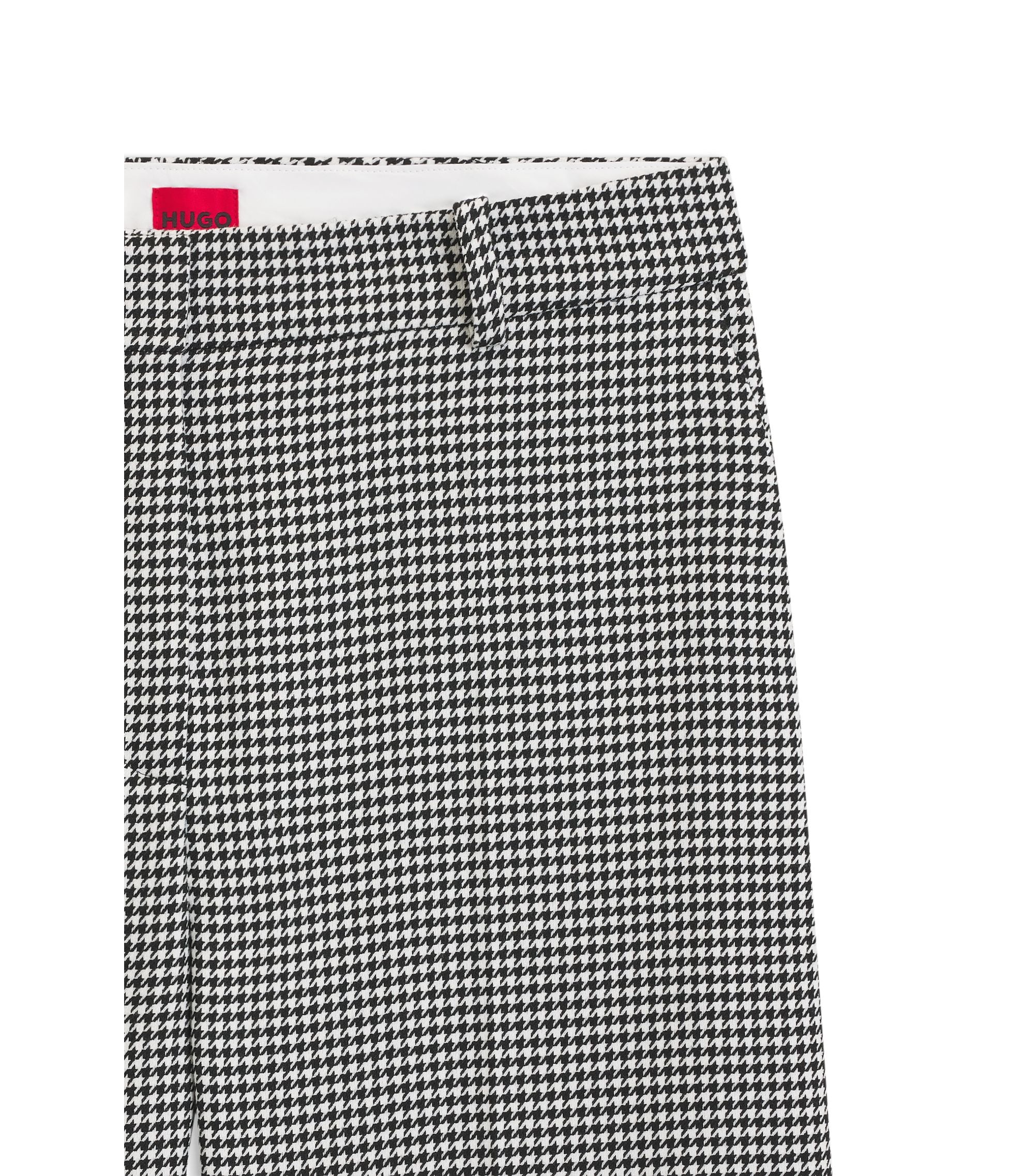 Hugo Houndstooth Straight Leg Trousers In Stretch Fabric Patterned Women's