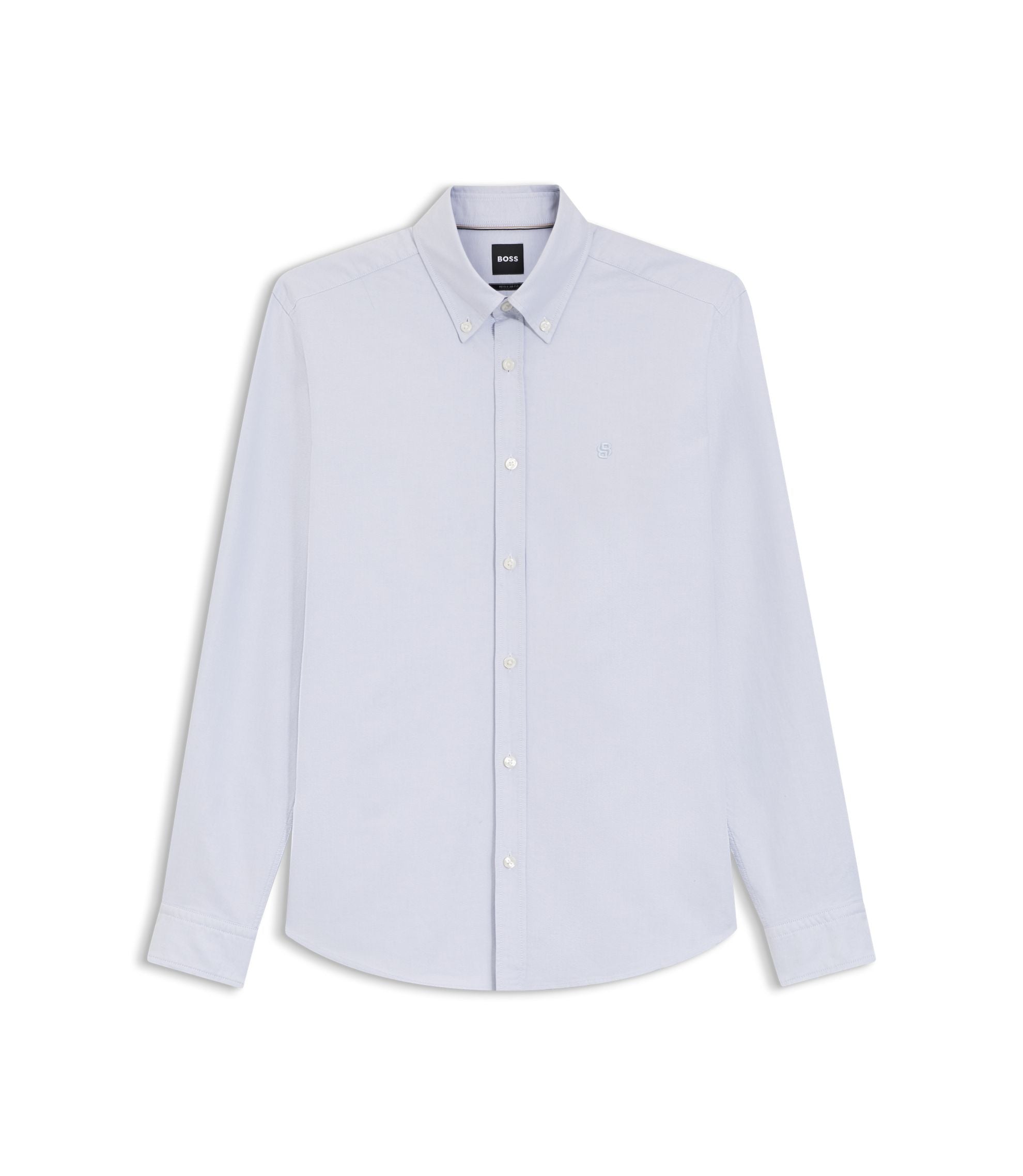 Boss Regular Fit Shirt In Oxford Cotton Light Purple