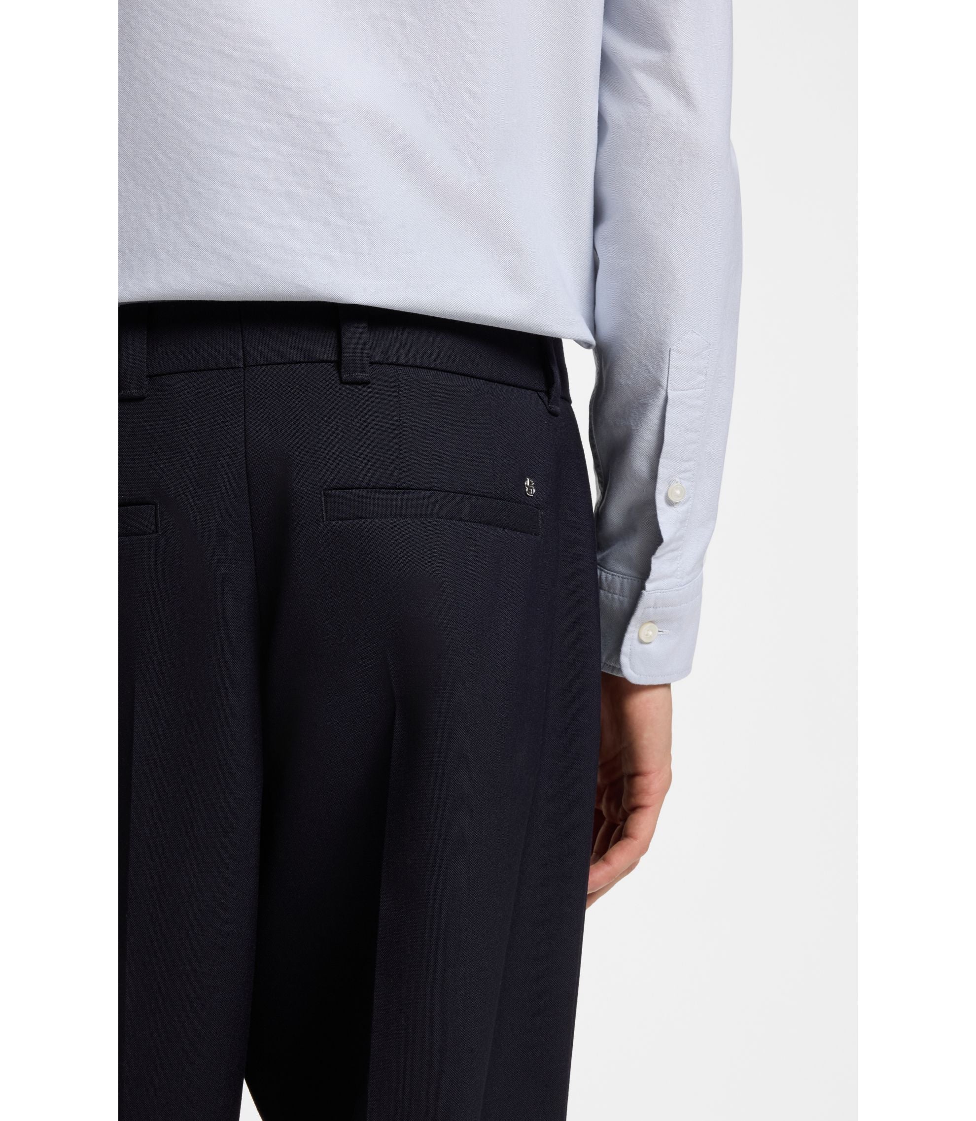 Boss Regular Fit Shirt In Oxford Cotton Light Purple