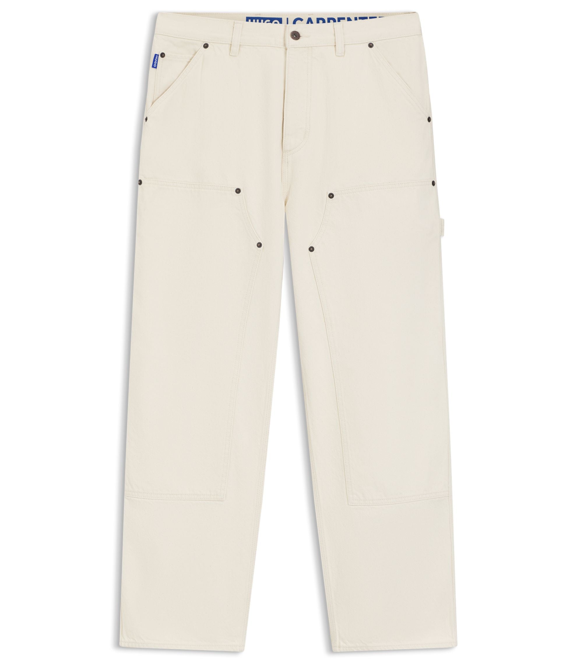 Hugo Loose Fit Jeans In Ecru Denim White