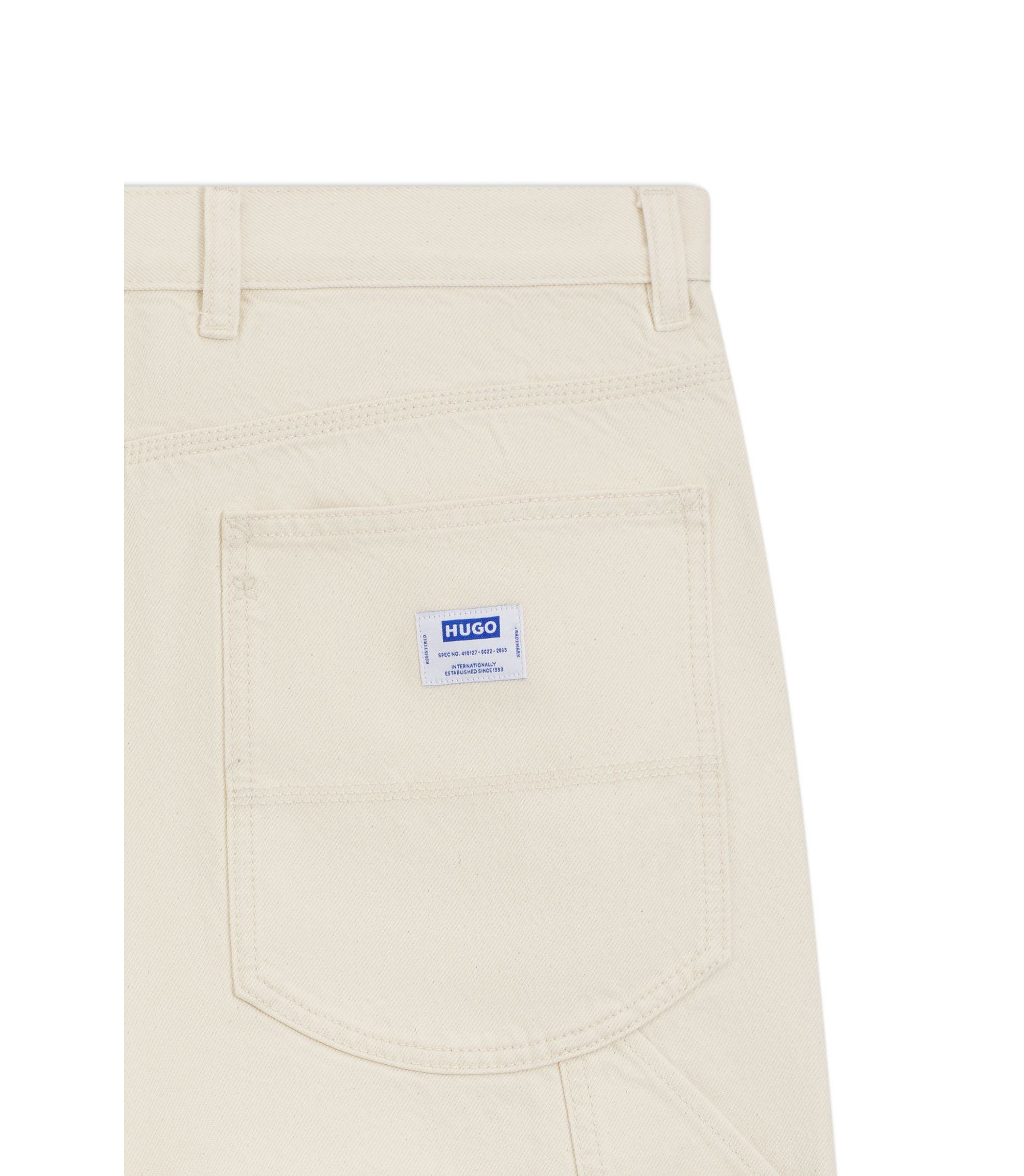Hugo Loose Fit Jeans In Ecru Denim White