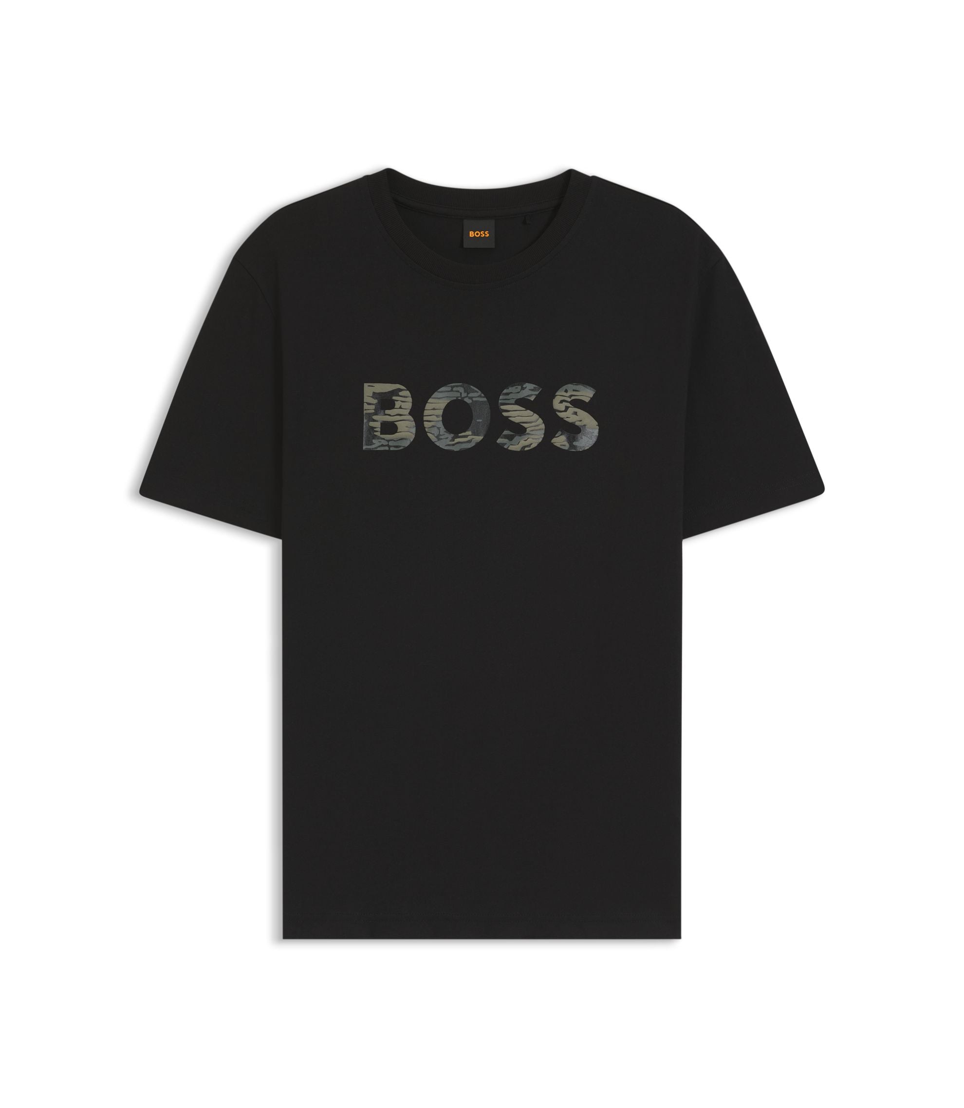 Boss Regular Fit T Shirt In Cotton Jersey Black