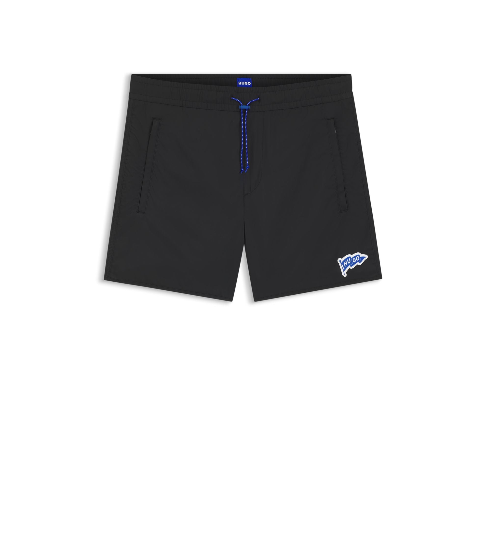 Hugo Water Repellent Shorts With Flag Logo Black